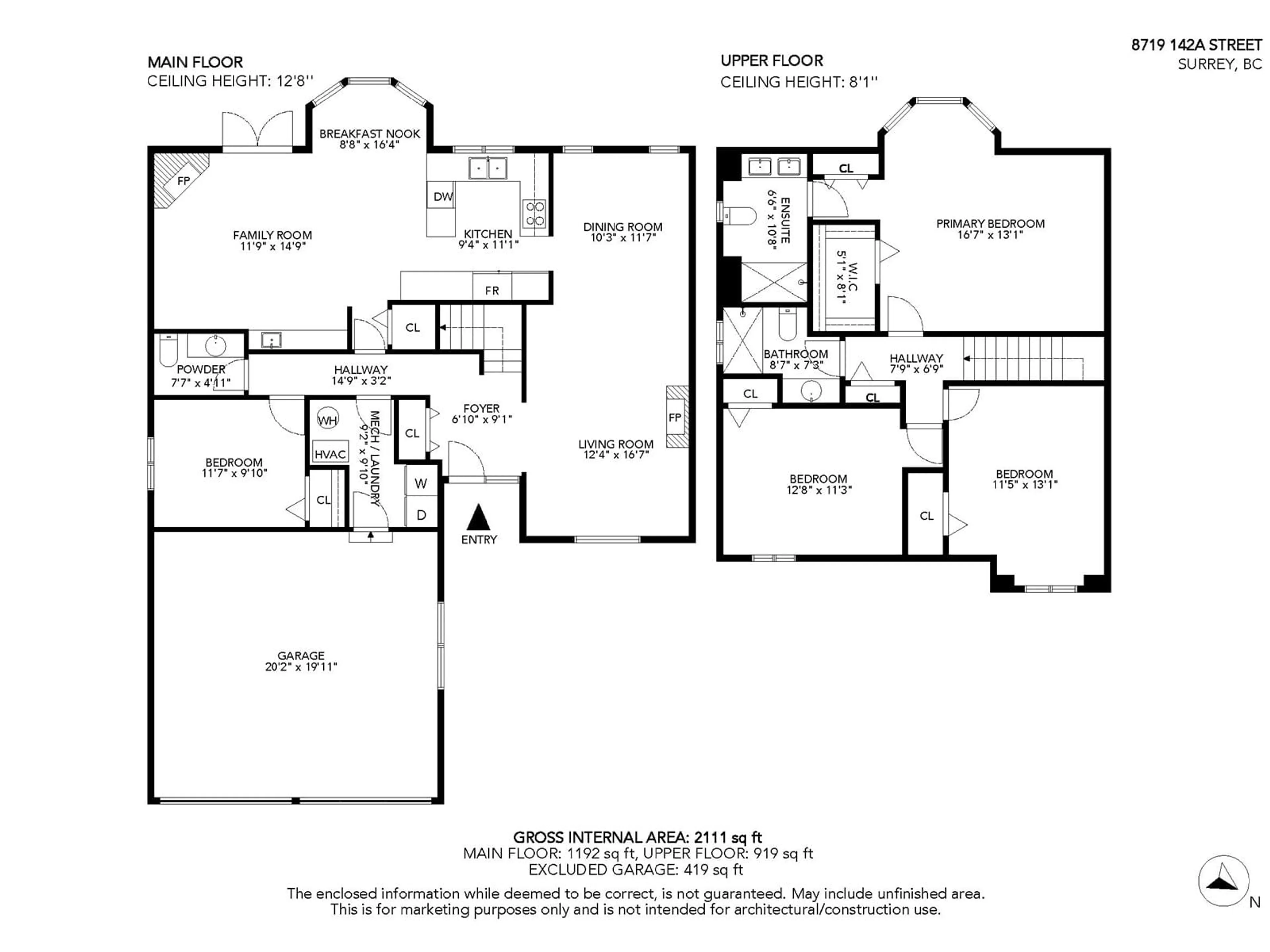 Floor plan for 8719 142A ST, Surrey British Columbia V3W4G4