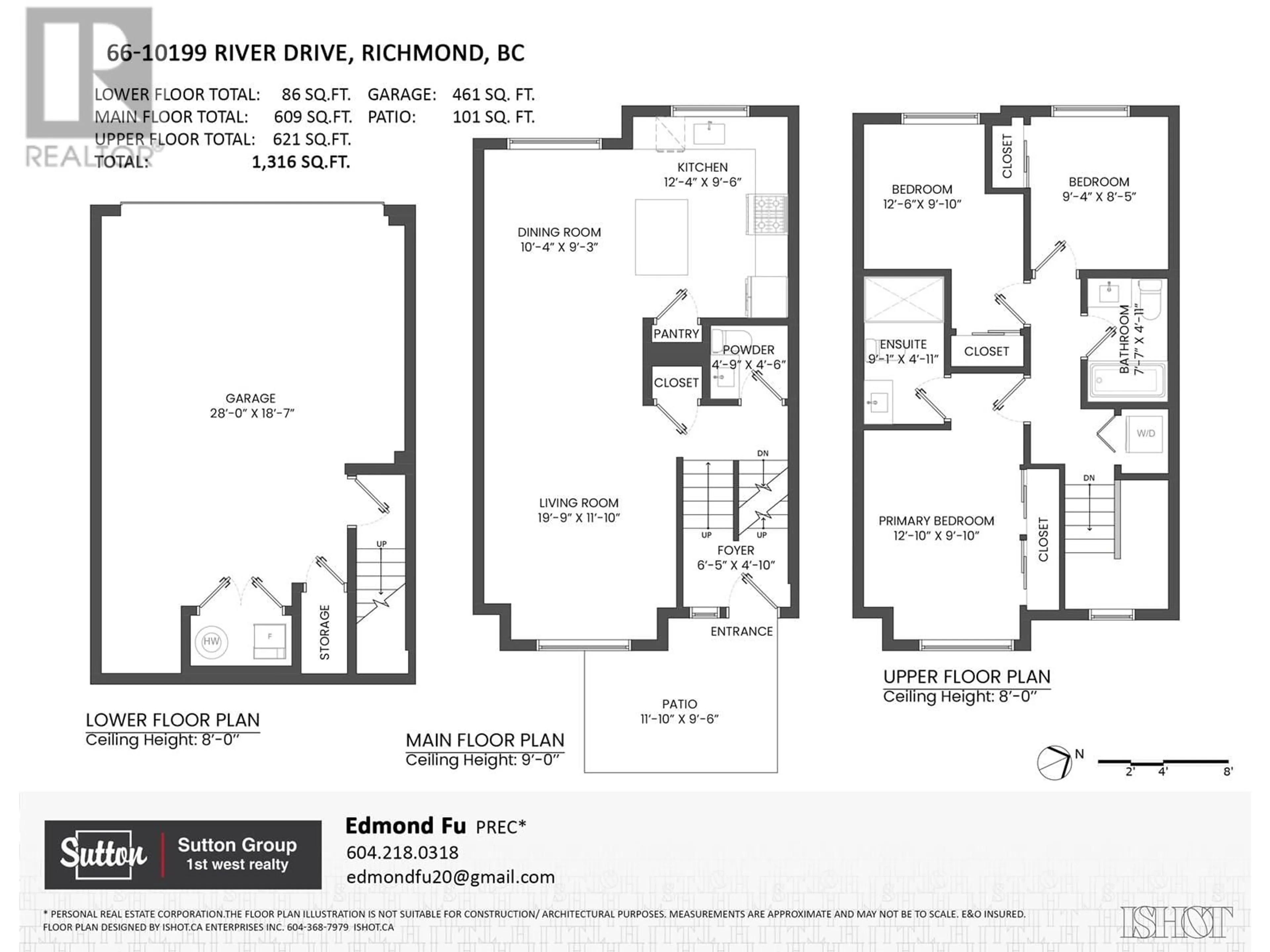 Floor plan for 66 - 10199 RIVER DRIVE, Richmond British Columbia V6X1Z2