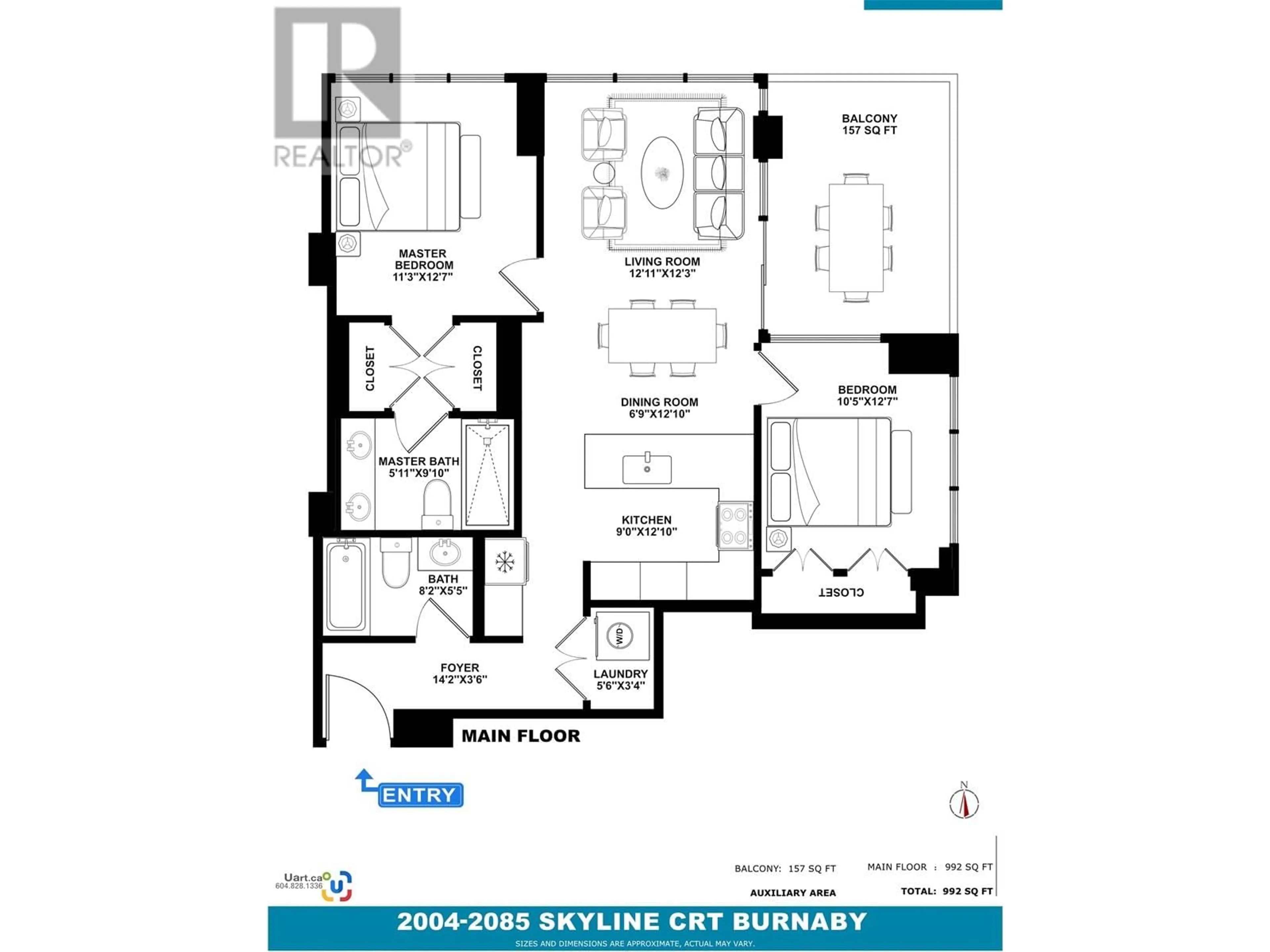 Floor plan for 2004 - 2085 SKYLINE COURT, Burnaby British Columbia V5C0M6