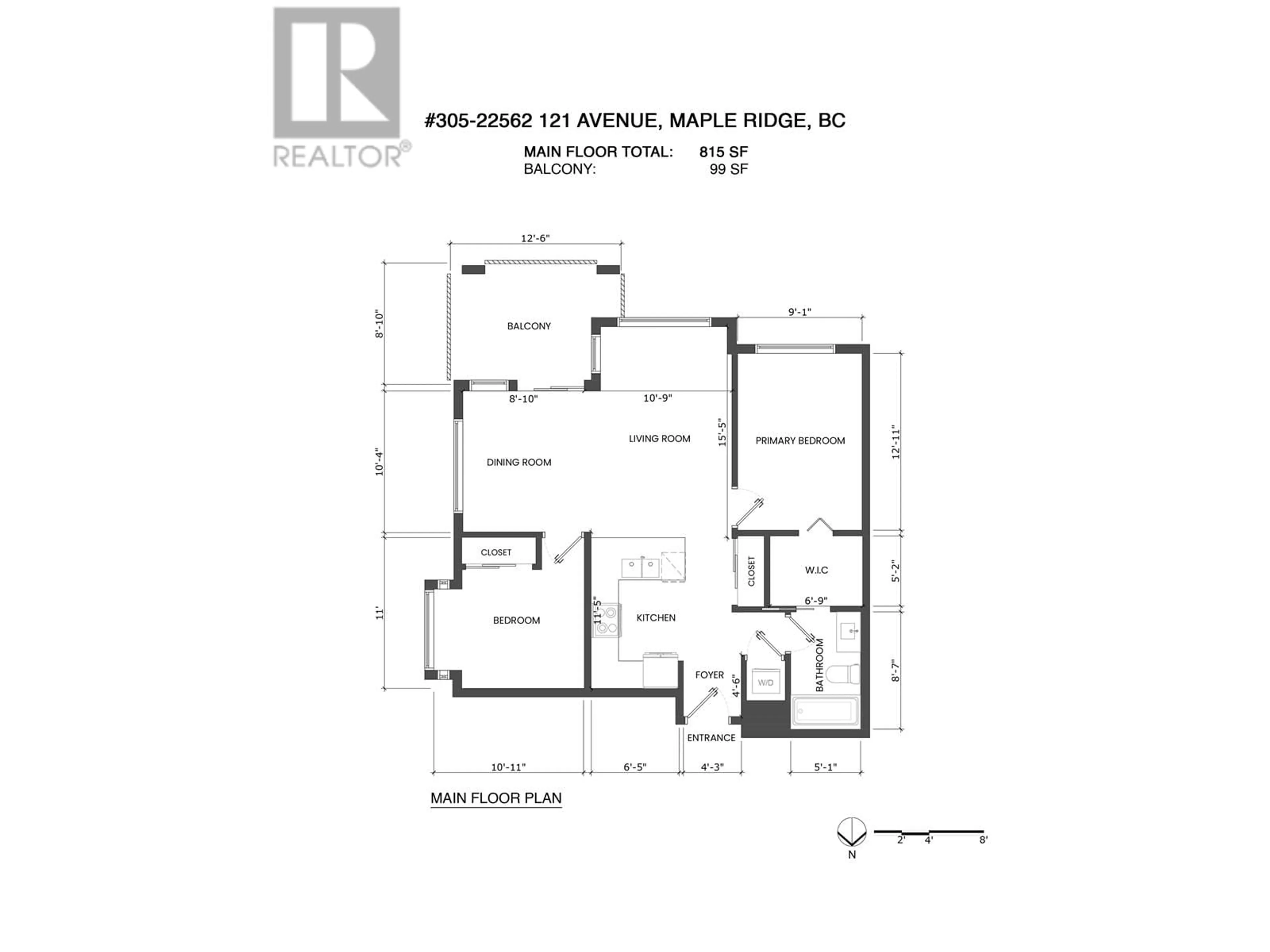 Floor plan for 305 - 22562 121 AVENUE, Maple Ridge British Columbia V2X3Y8
