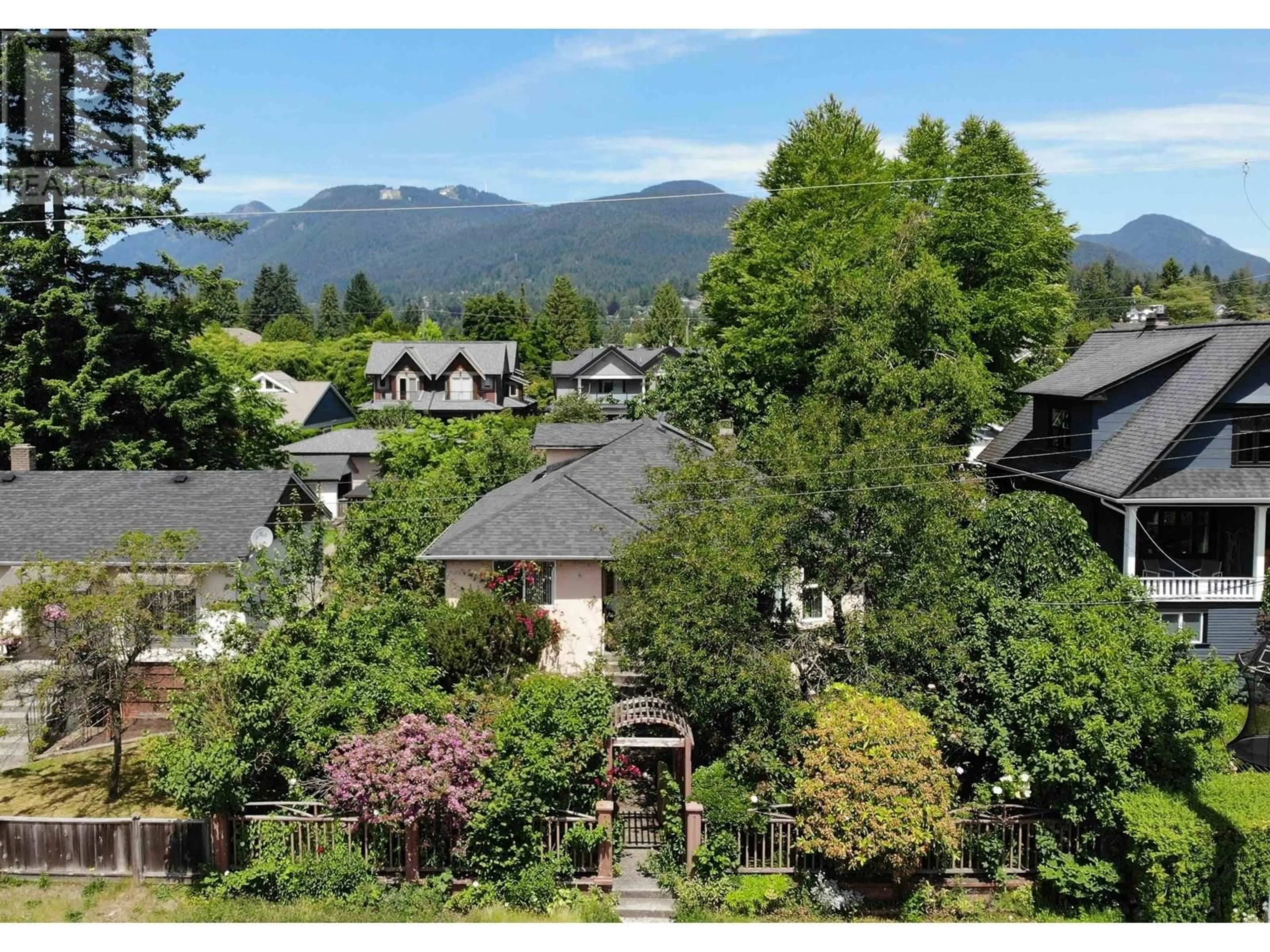 A pic from outside/outdoor area/front of a property/back of a property/a pic from drone, mountain view for 342 13TH STREET, North Vancouver British Columbia V7L2L9