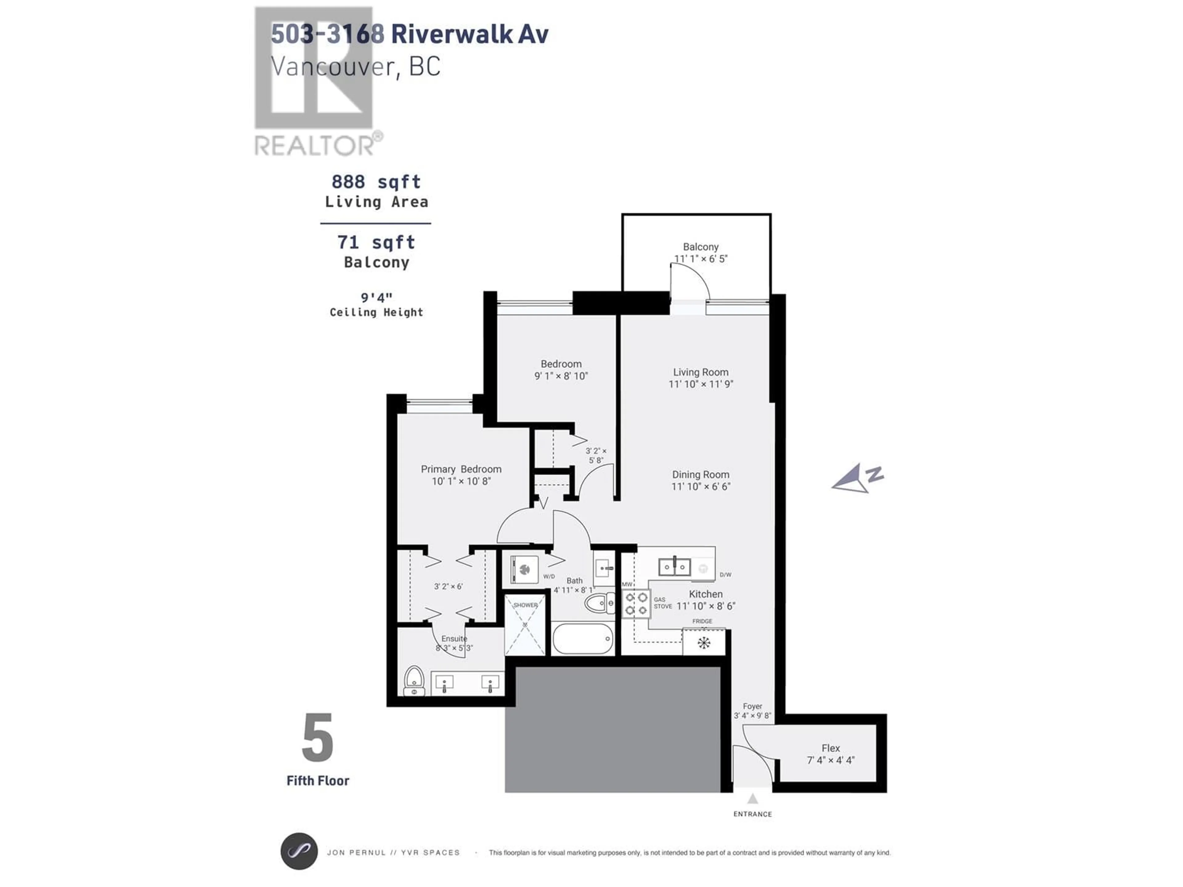 Floor plan for 503 - 3168 RIVERWALK AVENUE, Vancouver British Columbia V5S0B8