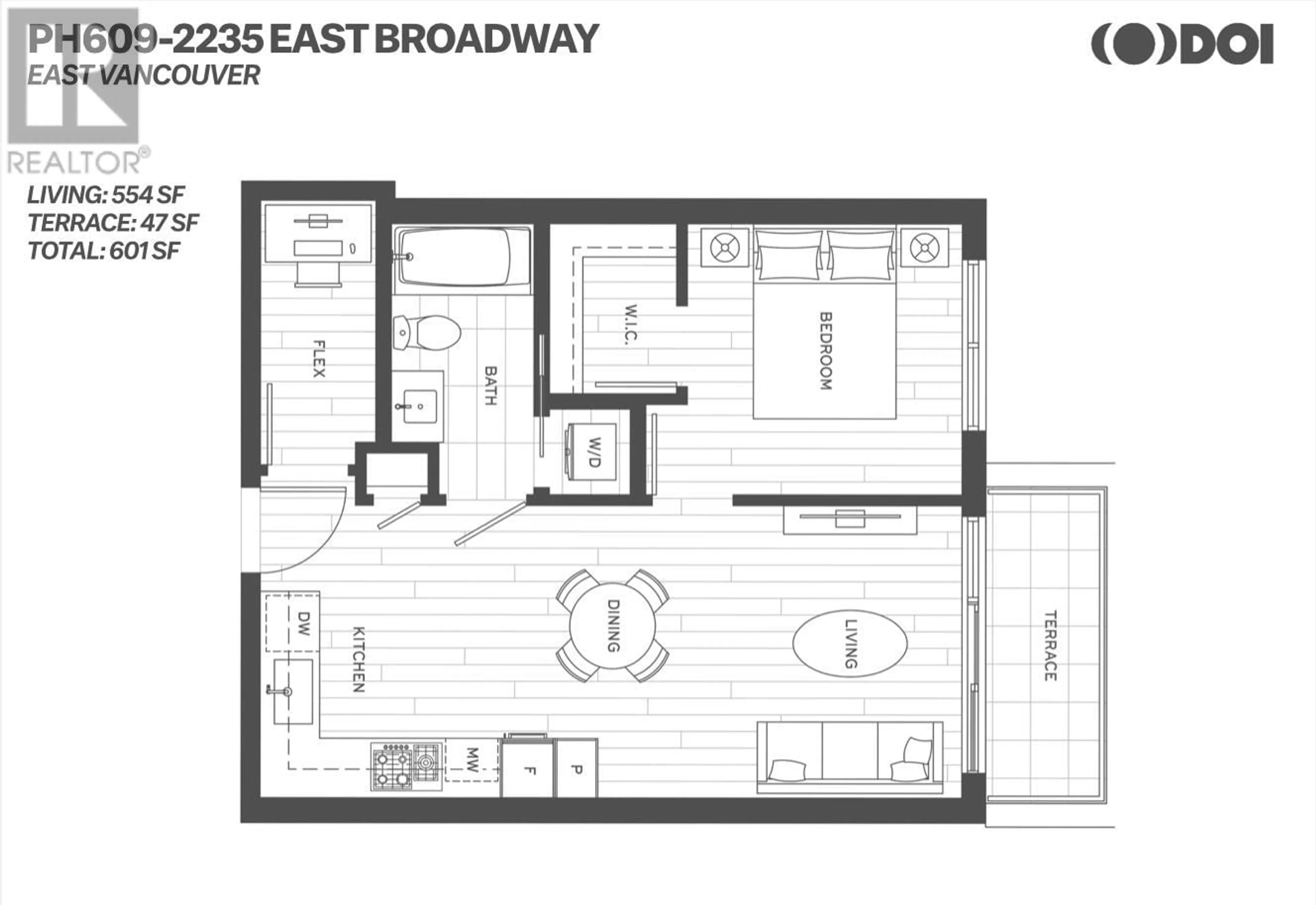 Floor plan for PH609 - 2235 BROADWAY, Vancouver British Columbia V5N0J5