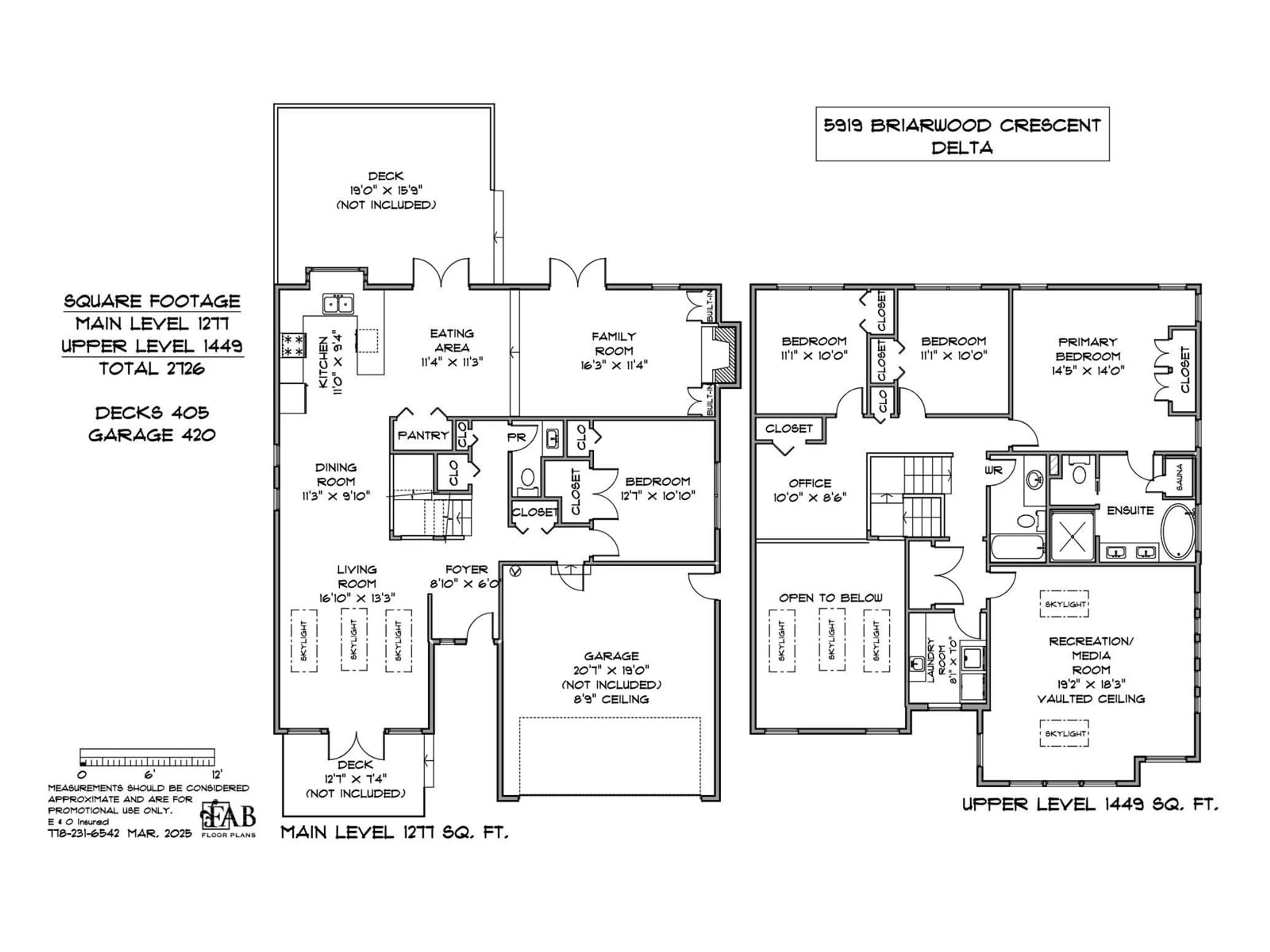 Floor plan for 5919 BRIARWOOD, Delta British Columbia V4E2X1