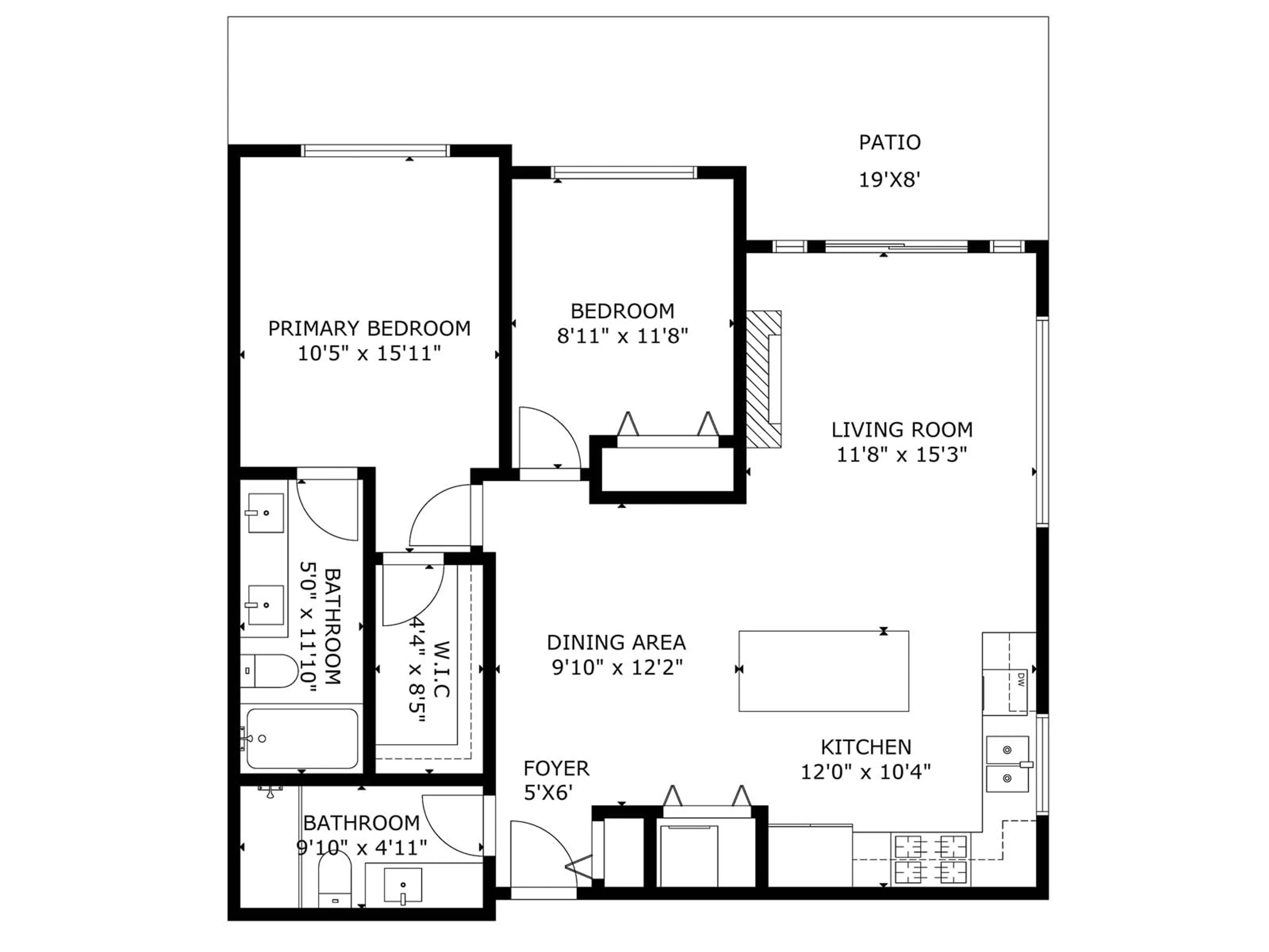 Floor plan for 105 - 15195 36TH, Surrey British Columbia V3S4R3