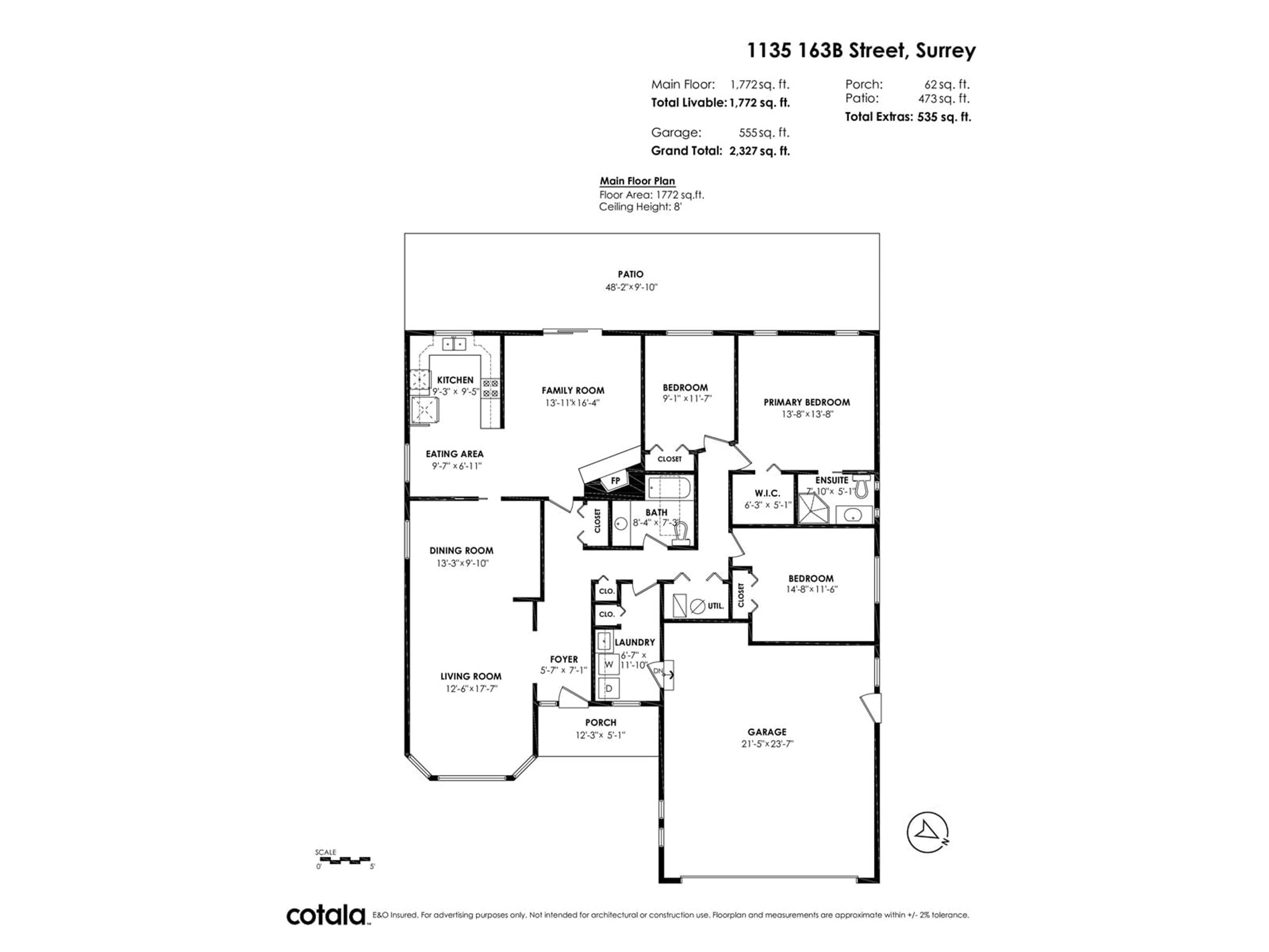 Floor plan for 1135 163B, Surrey British Columbia V4A8E8