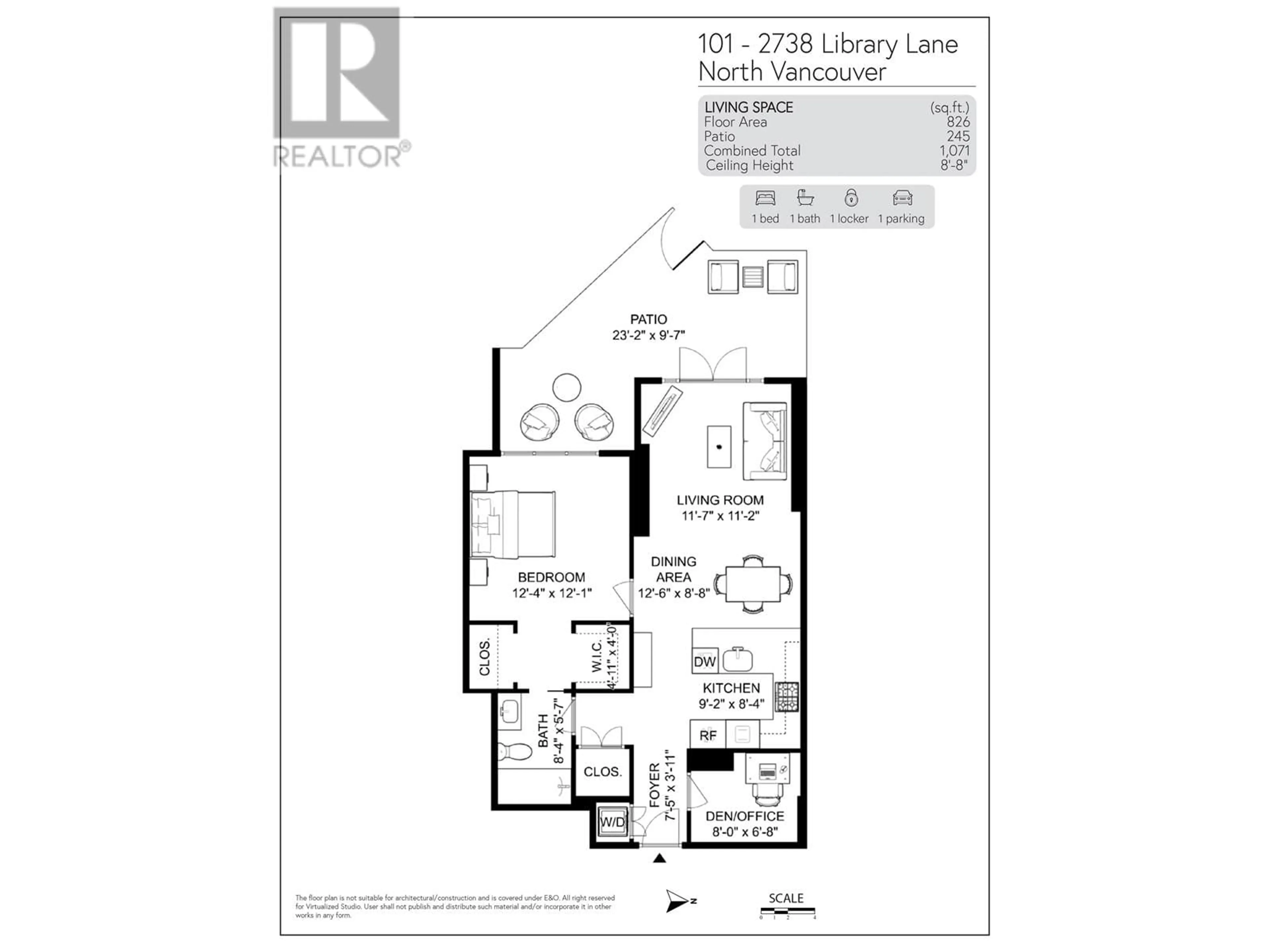 Floor plan for 101 - 2738 LIBRARY LANE, North Vancouver British Columbia V7J0B3