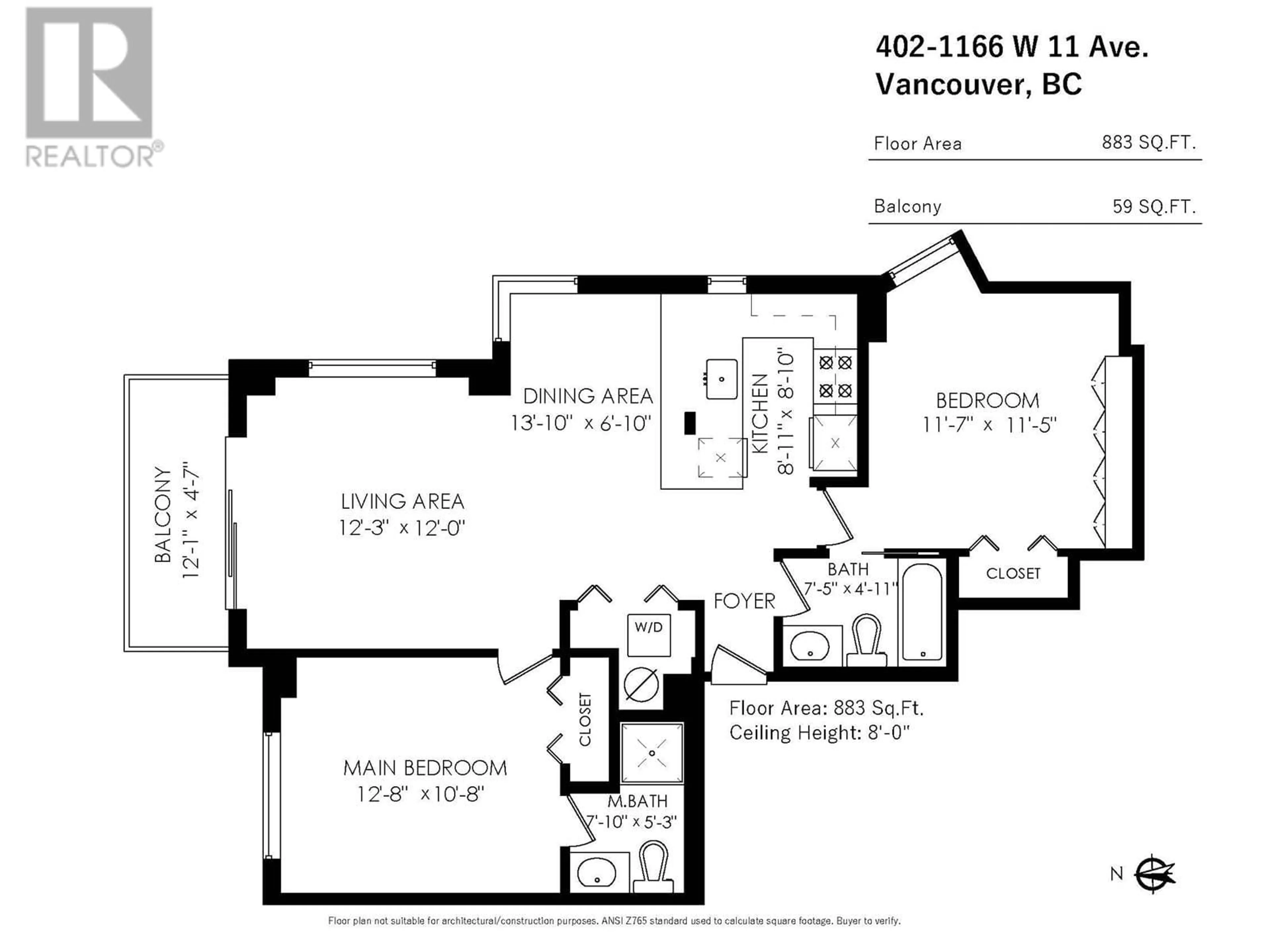 Floor plan for 402 - 1166 11TH AVENUE, Vancouver British Columbia V6H1K3