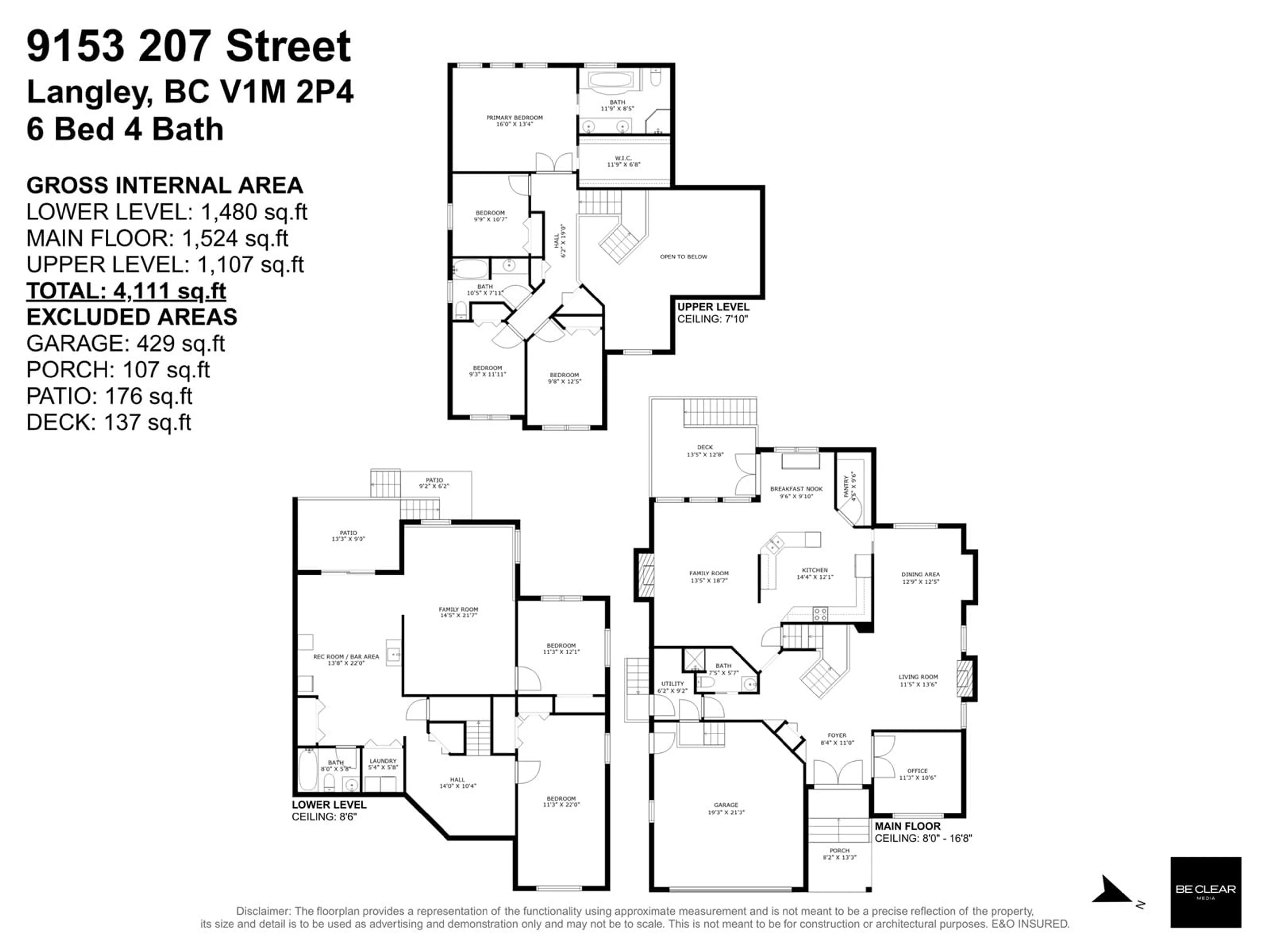 Floor plan for 9153 207, Langley British Columbia V1M2P4