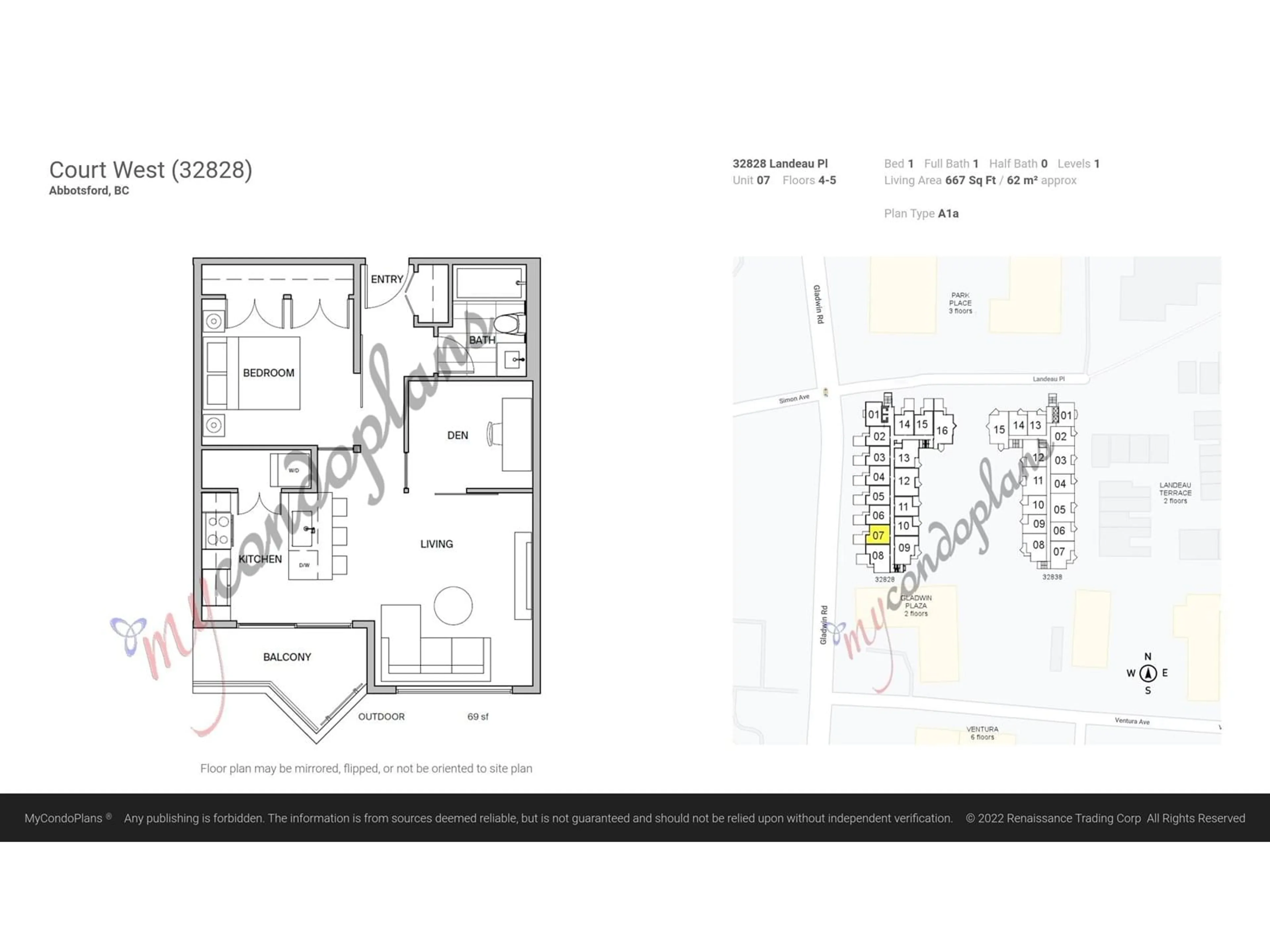 Floor plan for 507 - 32828 LANDEAU, Abbotsford British Columbia V2S0M6