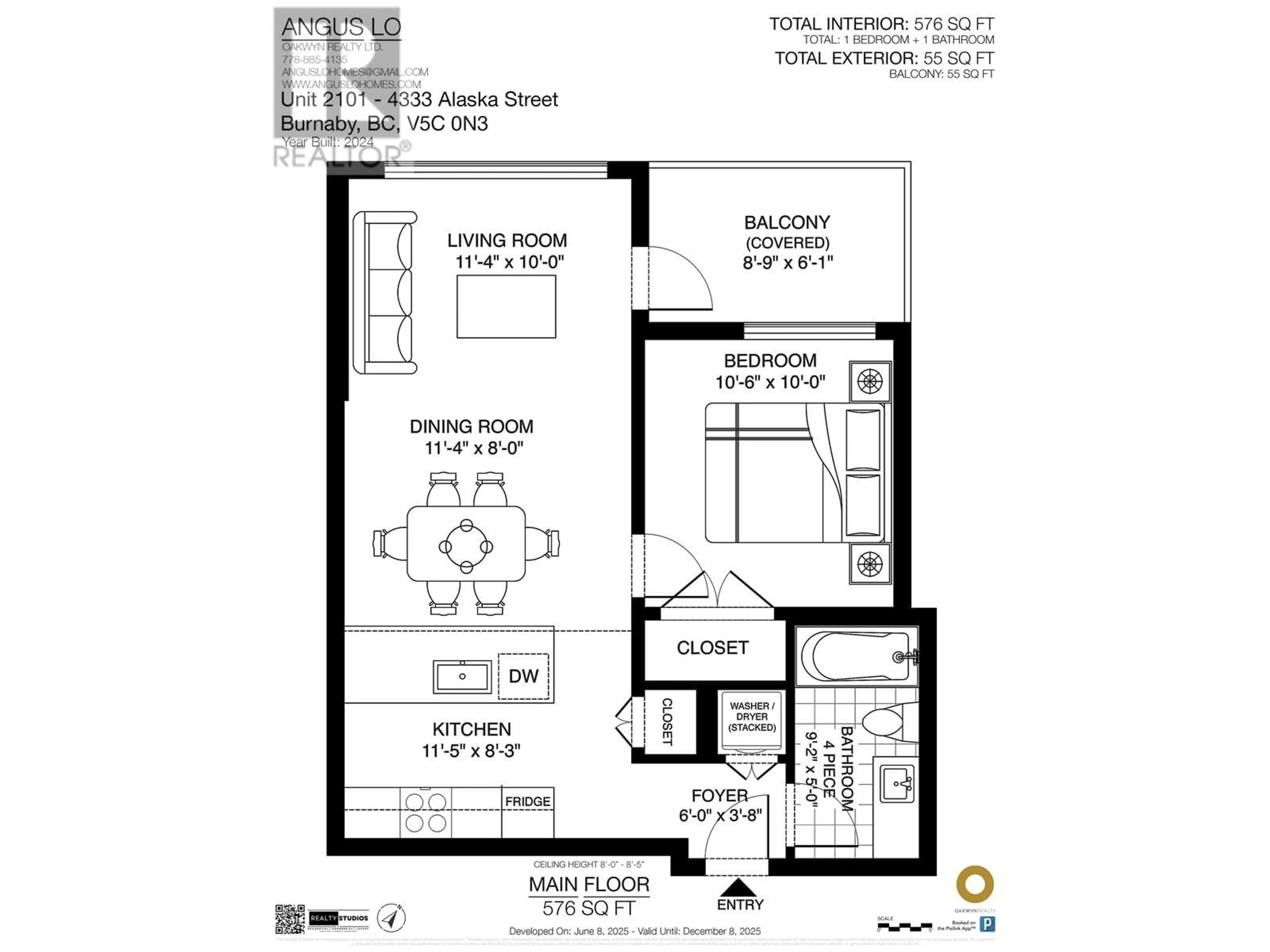 Floor plan for 2101 - 4433 ALASKA STREET, Burnaby British Columbia V5C5T3