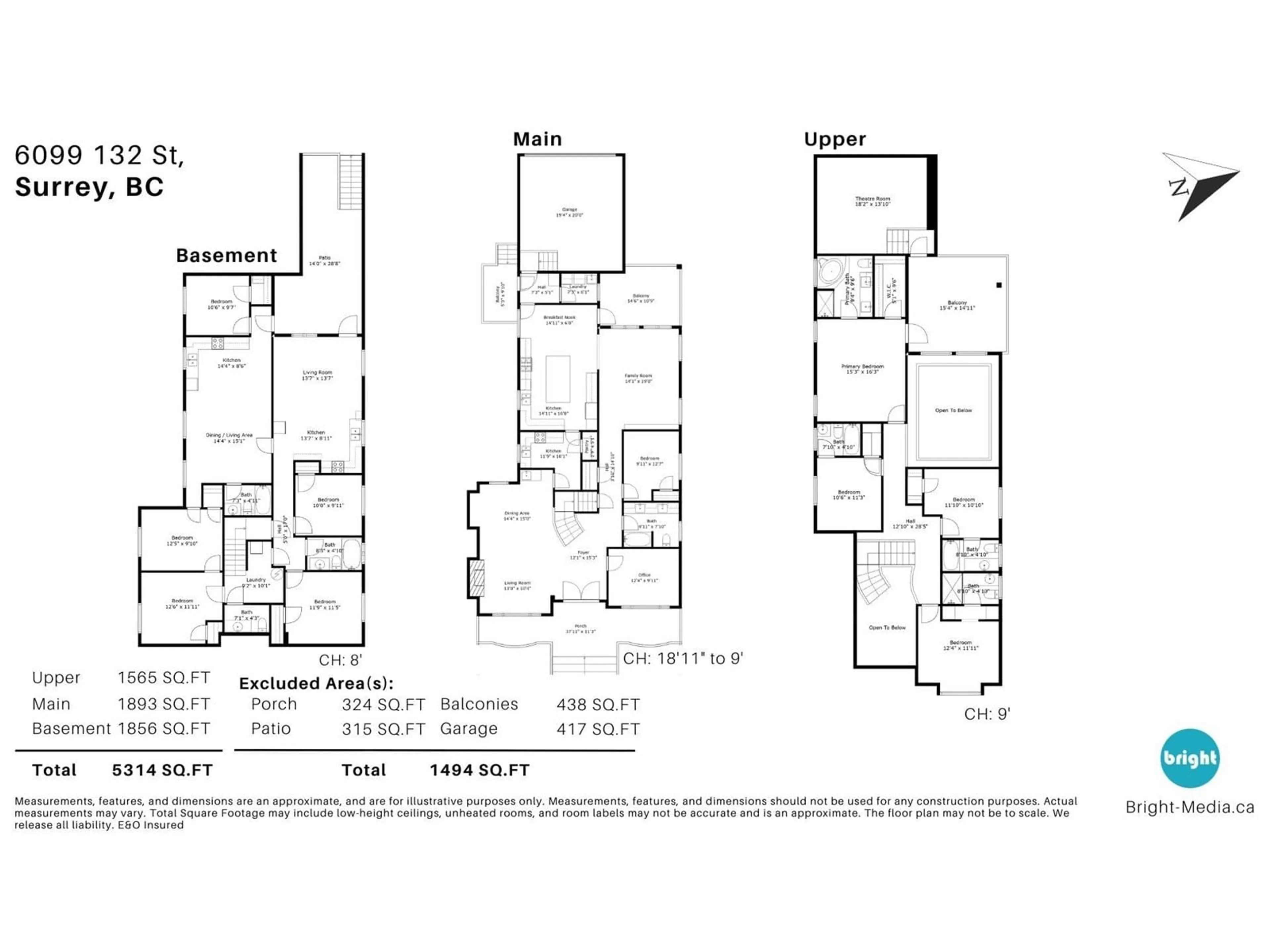 Floor plan for 6099 132, Surrey British Columbia V3X1M9