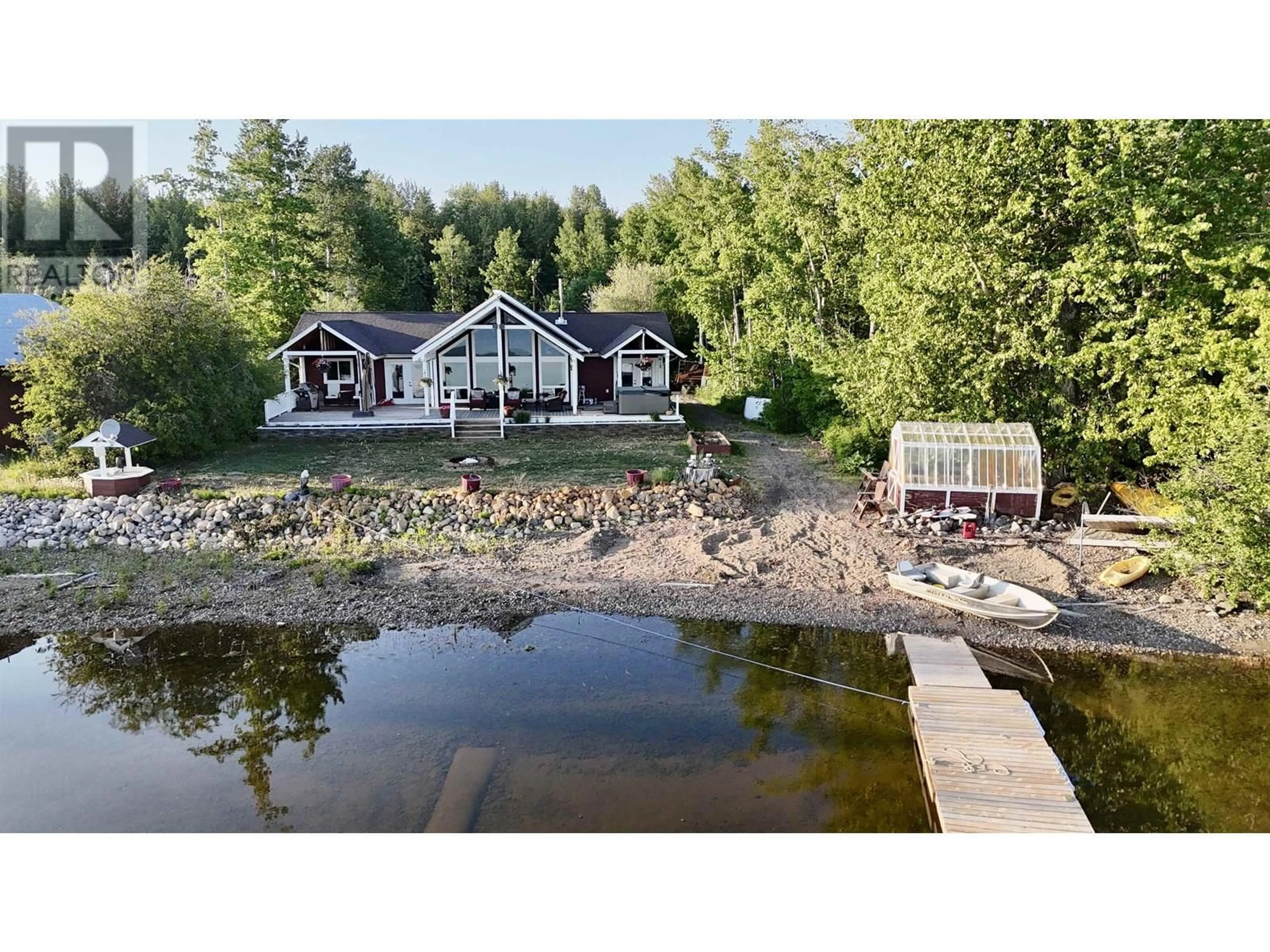 A pic from outside/outdoor area/front of a property/back of a property/a pic from drone, water/lake/river/ocean view for 7285 PETERSON ROAD, Fraser Lake British Columbia V0J1S0