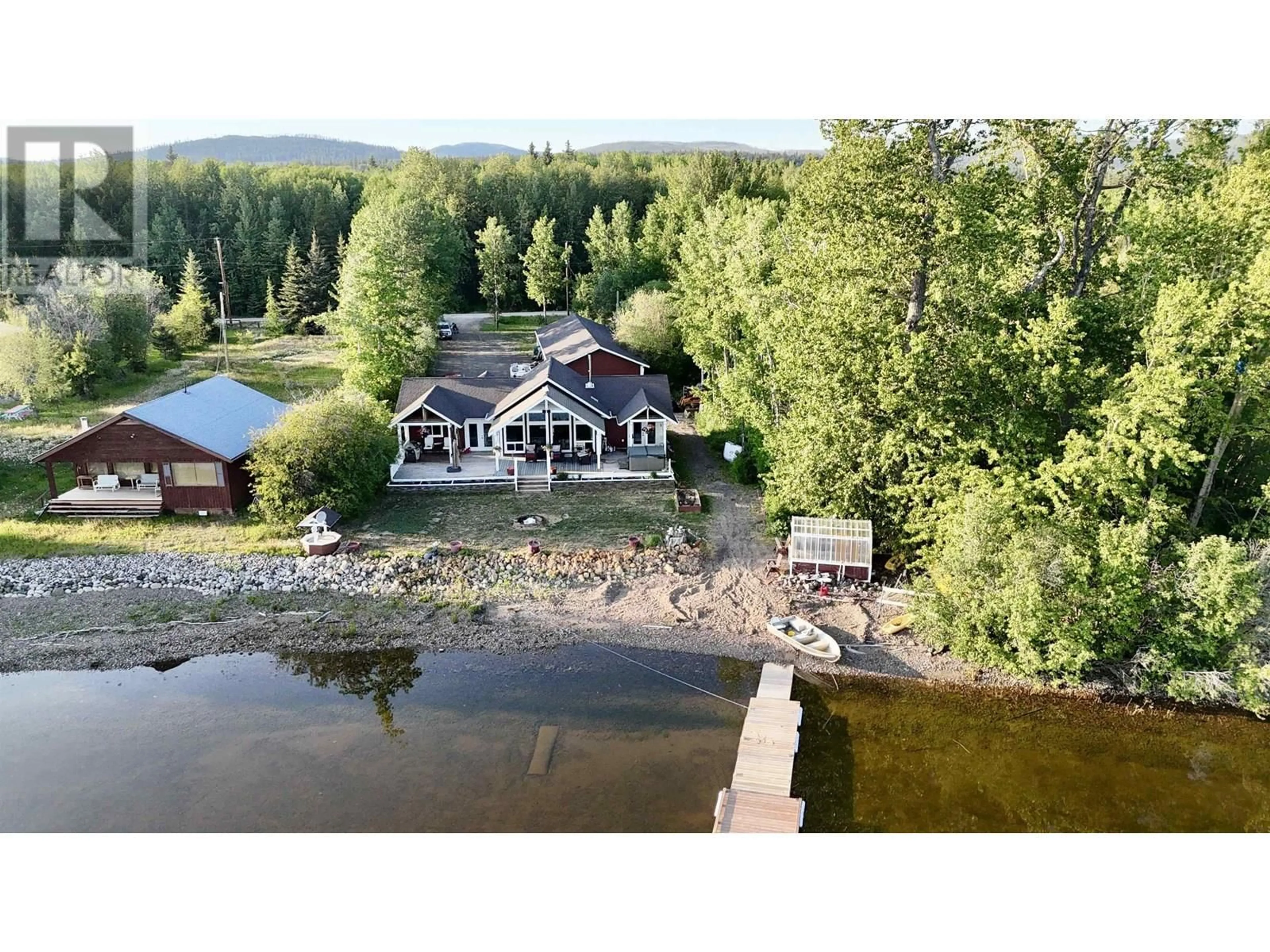 A pic from outside/outdoor area/front of a property/back of a property/a pic from drone, water/lake/river/ocean view for 7285 PETERSON ROAD, Fraser Lake British Columbia V0J1S0