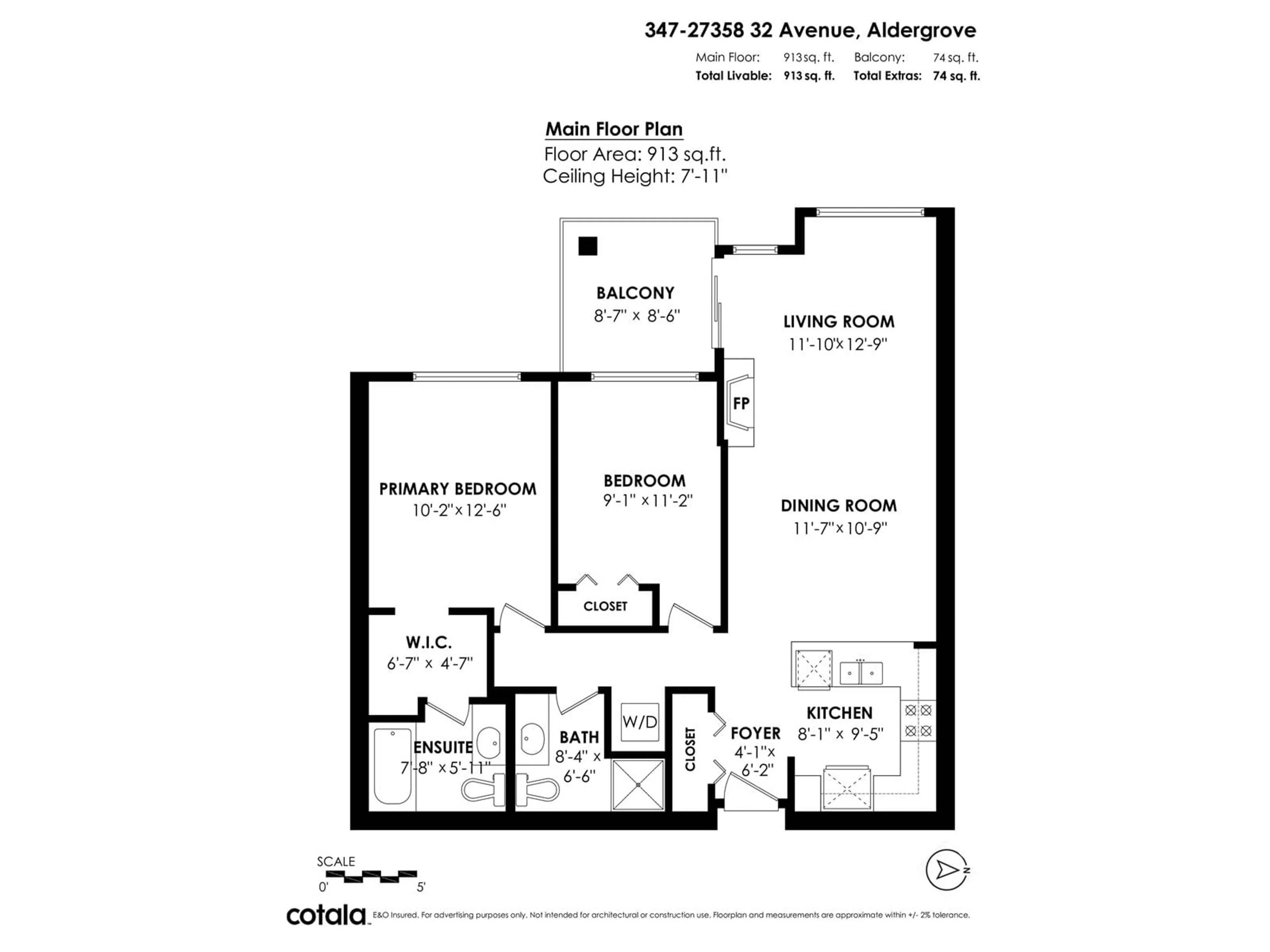 Floor plan for 347 - 27358 32, Langley British Columbia V4W3M5