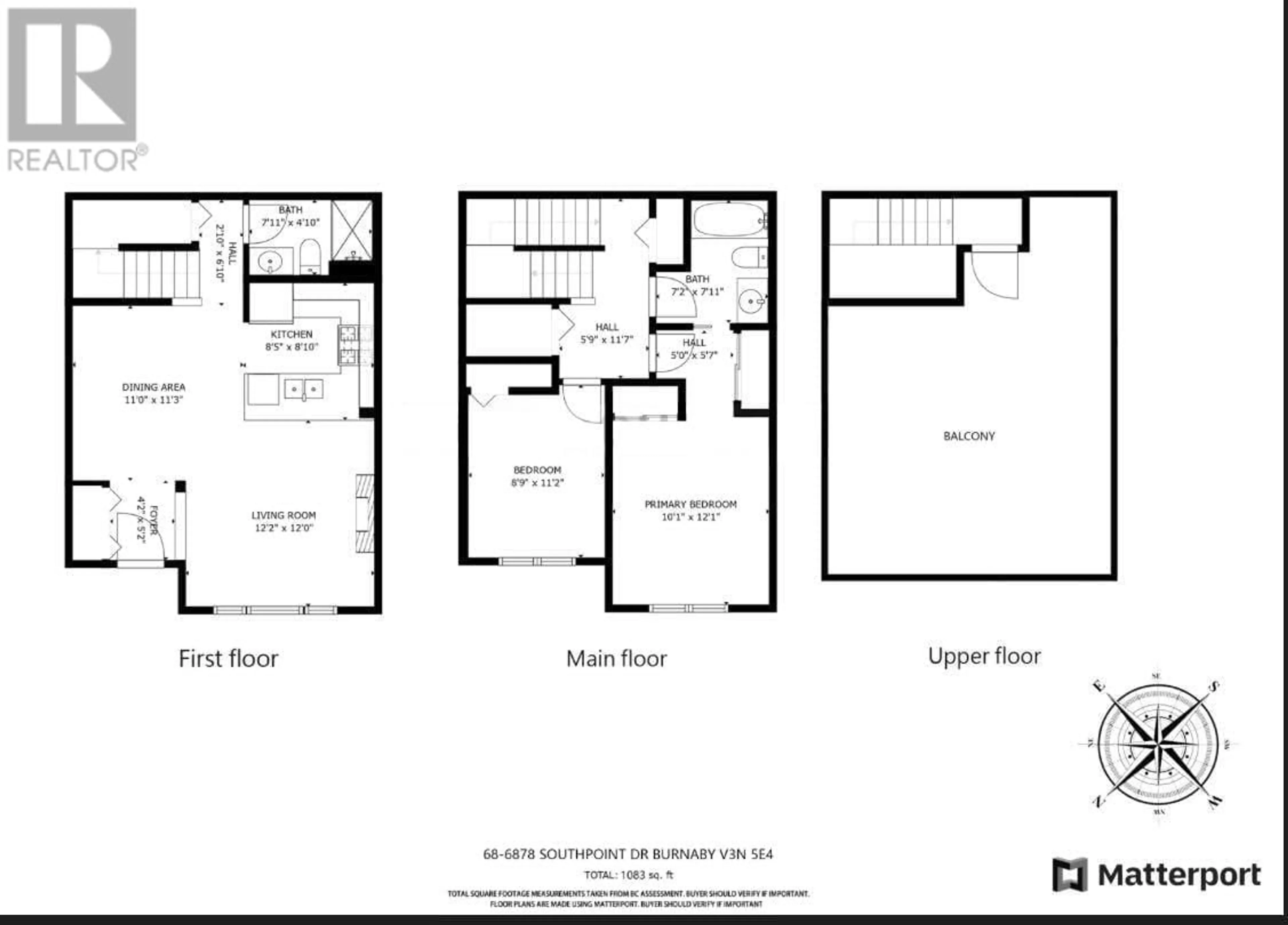 Floor plan for 68 - 6878 SOUTHPOINT DRIVE, Burnaby British Columbia V3N5E4
