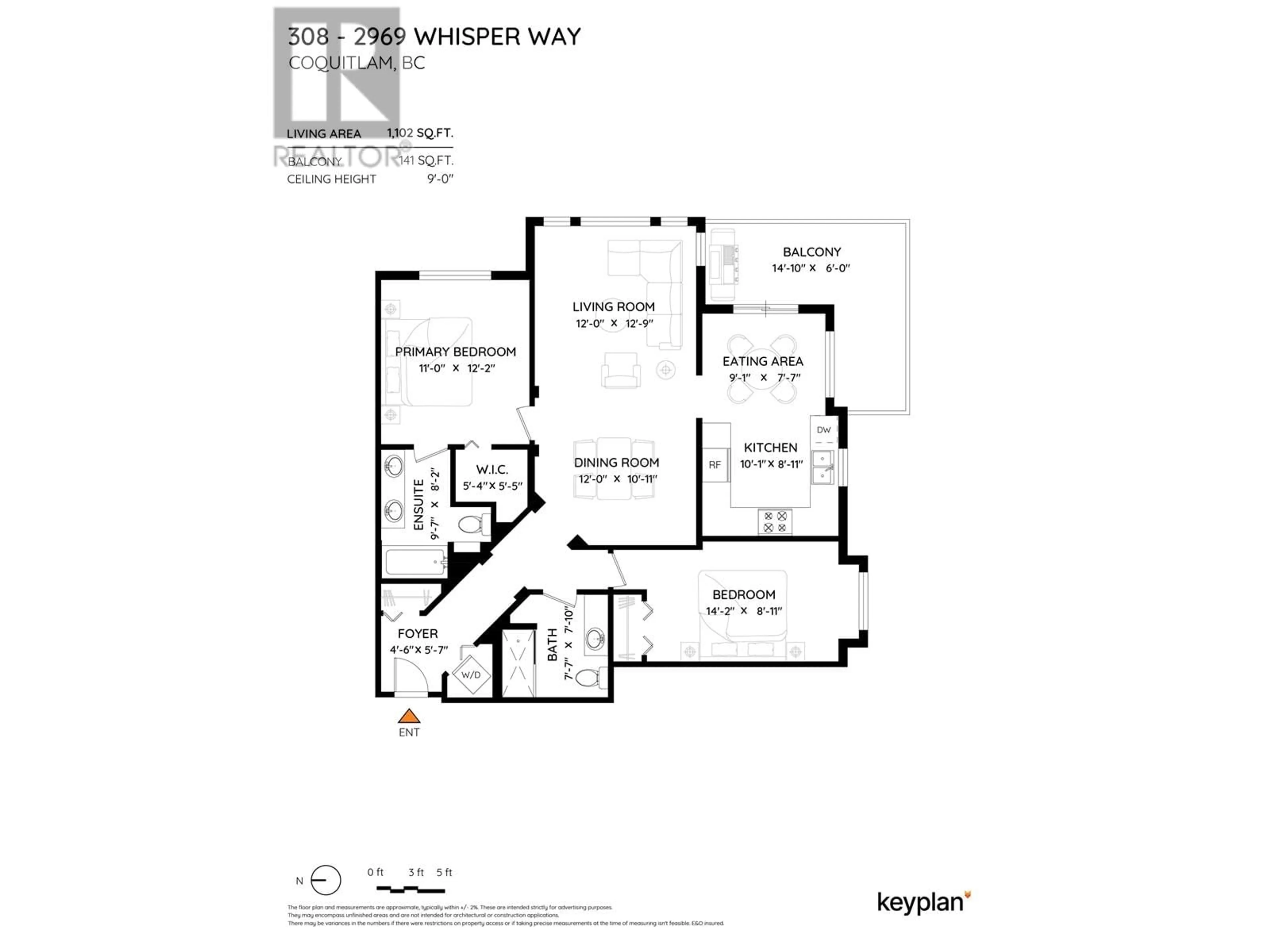 Floor plan for 308 - 2969 WHISPER WAY, Coquitlam British Columbia V3E3S8