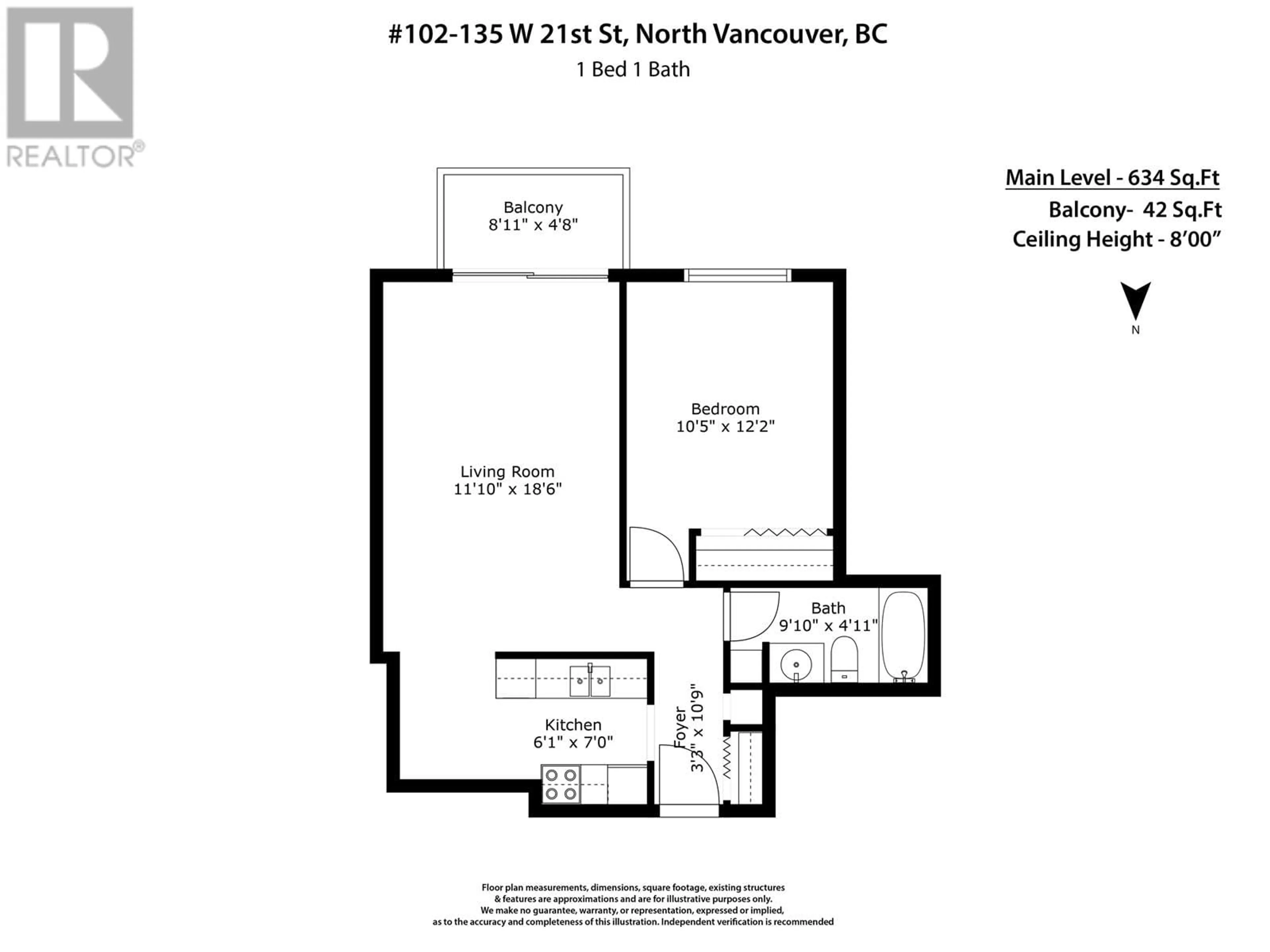 Floor plan for 102 - 135 21ST STREET, North Vancouver British Columbia V7M1Z2