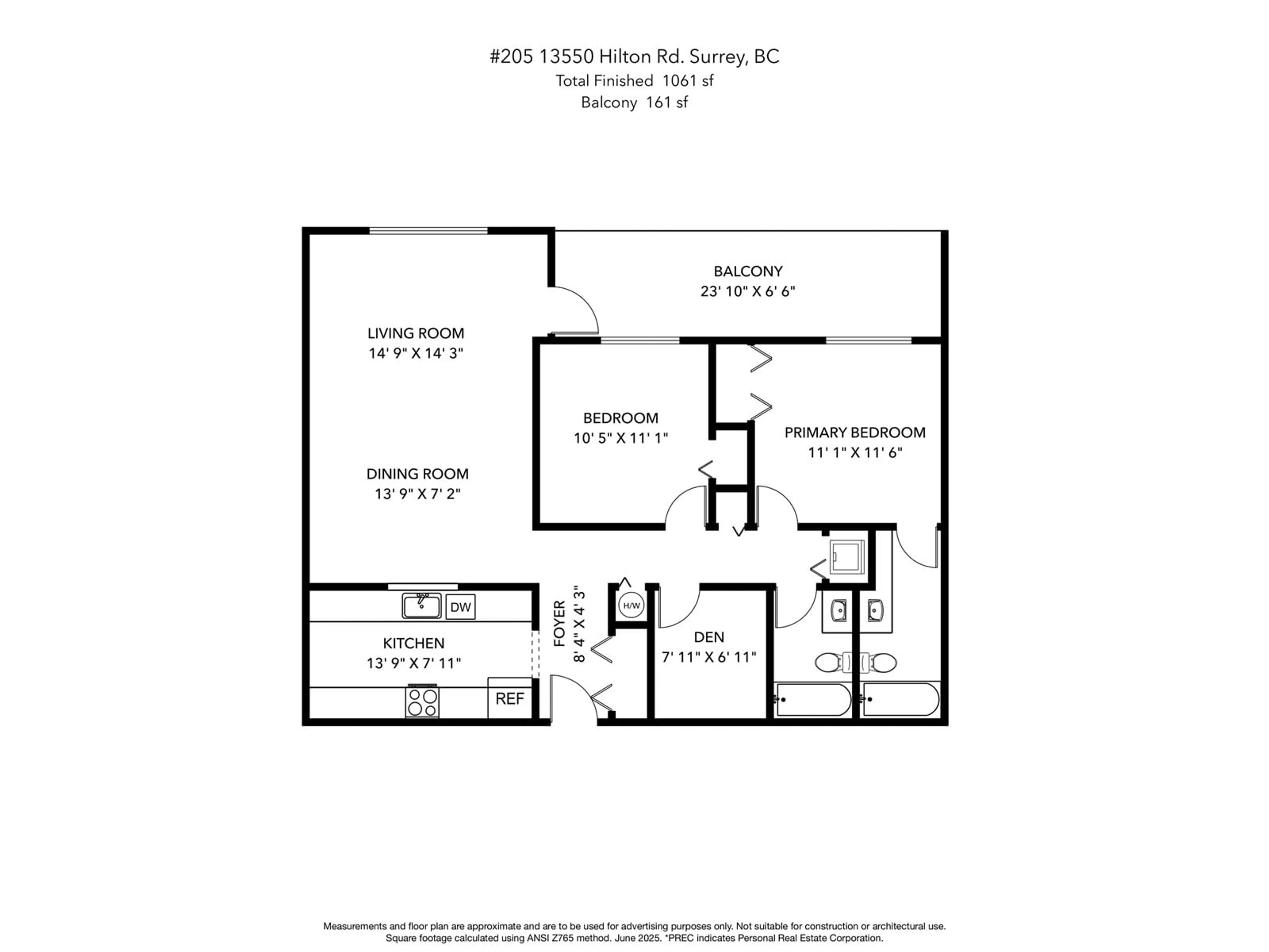 Floor plan for 205 - 13550 HILTON, Surrey British Columbia V3R5J4
