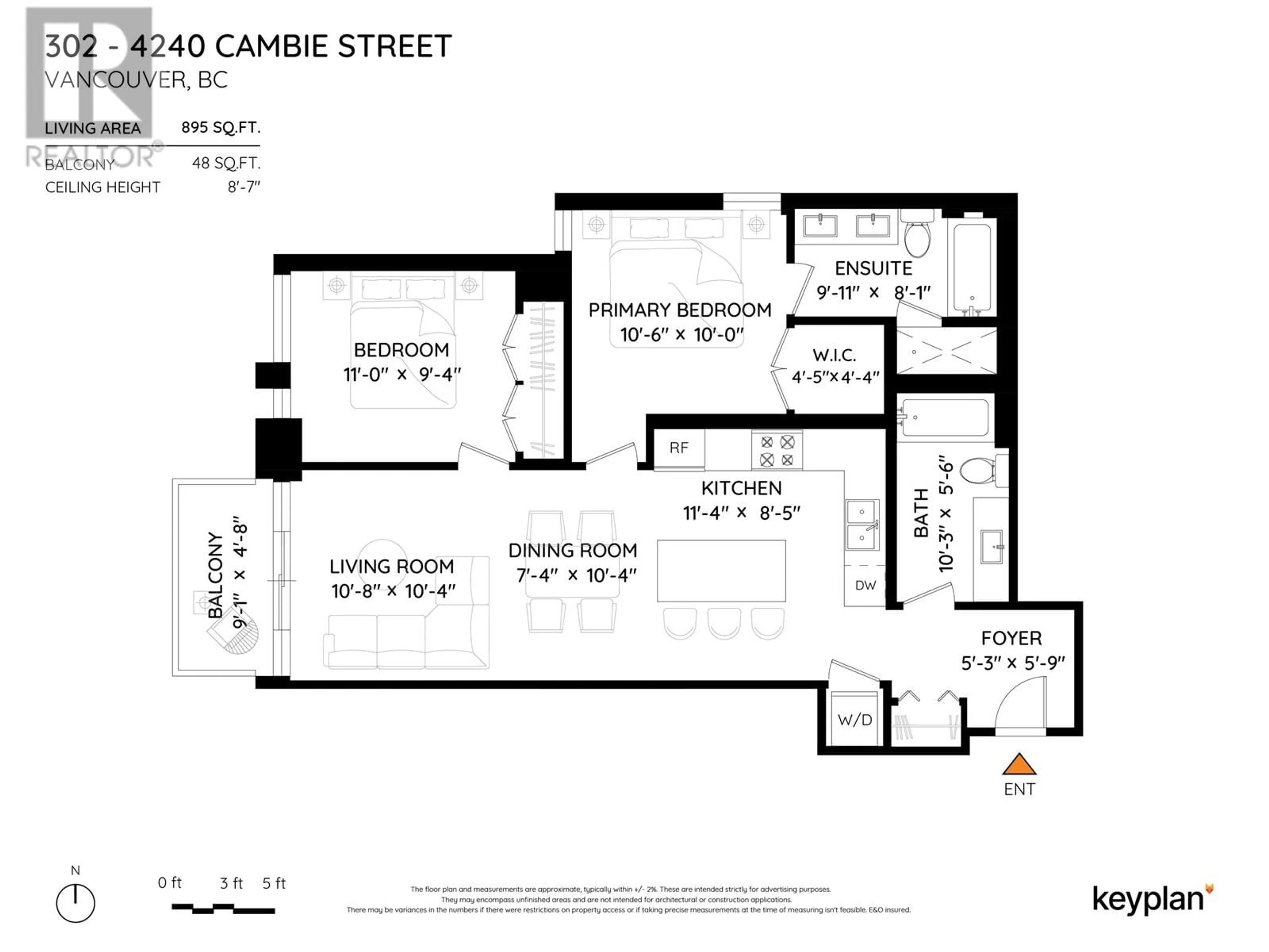 Floor plan for 302 - 4240 CAMBIE STREET, Vancouver British Columbia V5Z0K6