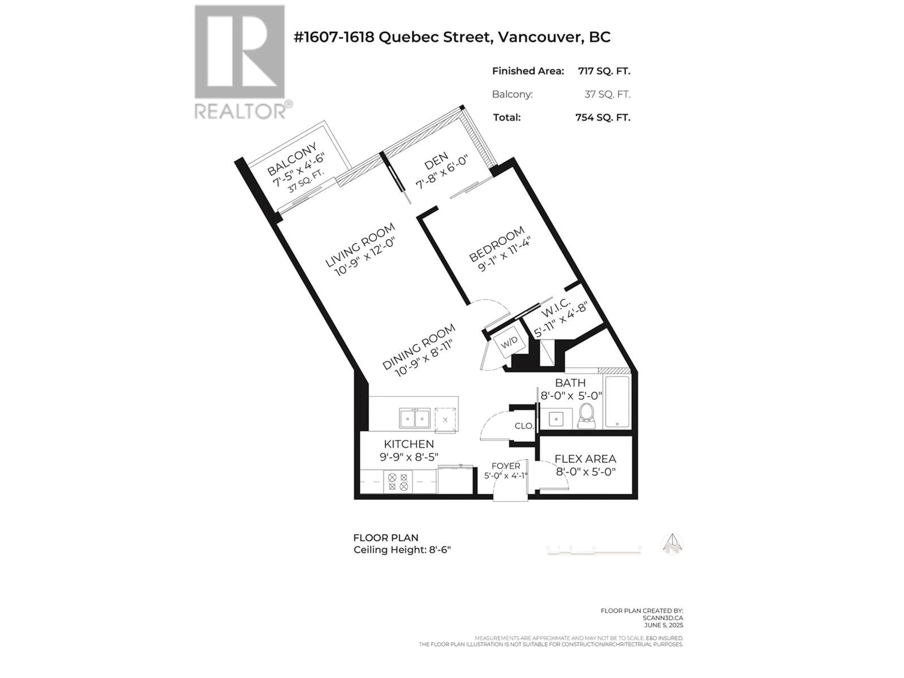 Floor plan for 1607 - 1618 QUEBEC STREET, Vancouver British Columbia V6A0C5