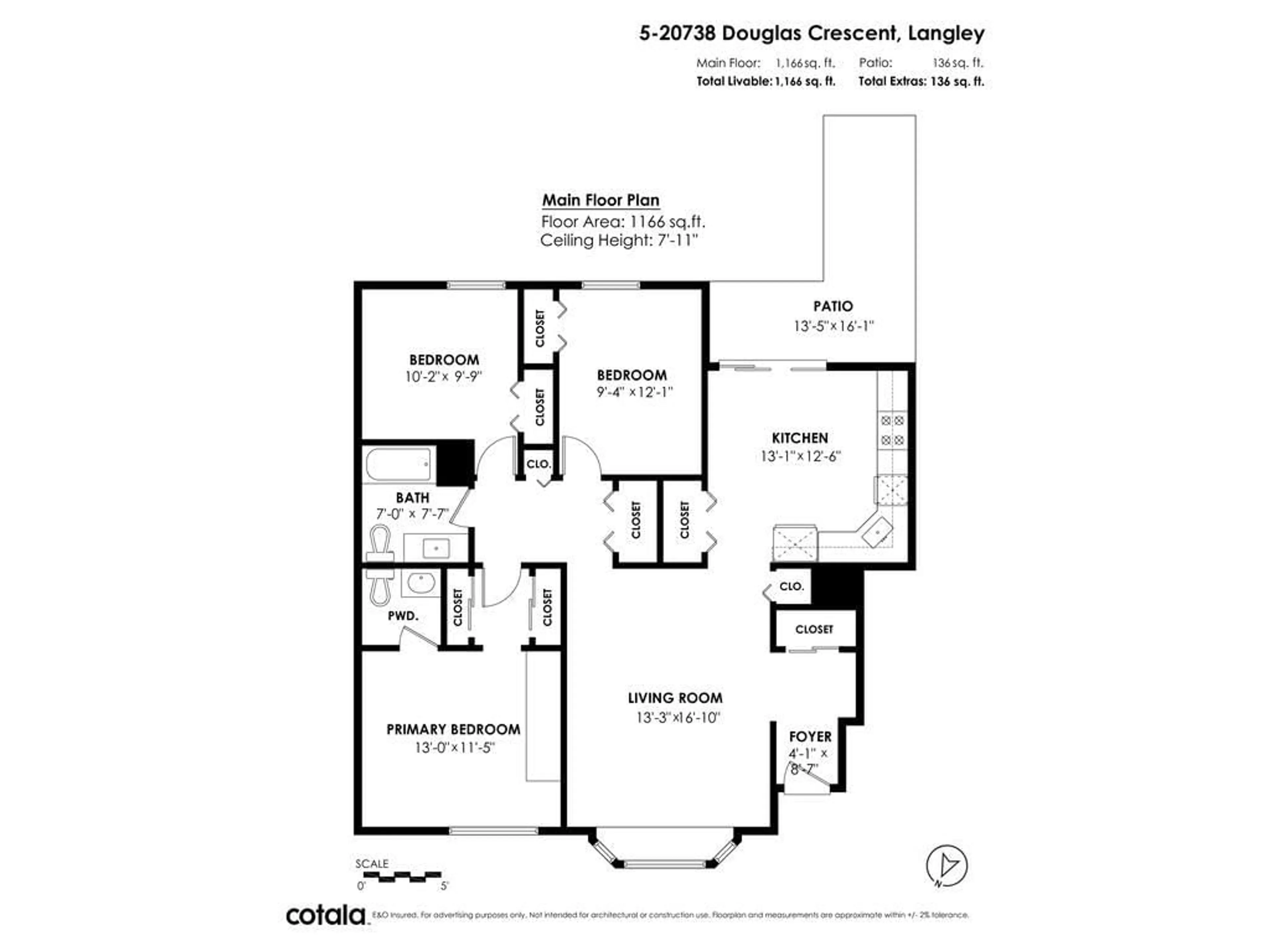 Floor plan for 5 - 20738 DOUGLAS, Langley British Columbia V3A4B9