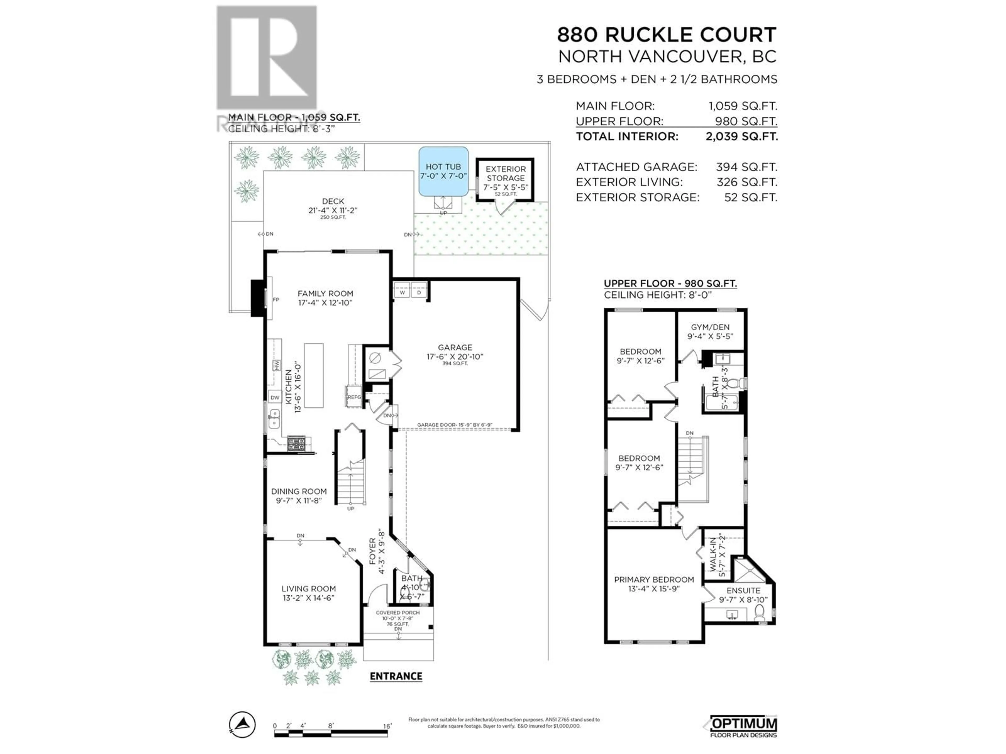 Floor plan for 880 RUCKLE COURT, North Vancouver British Columbia V7H2P6