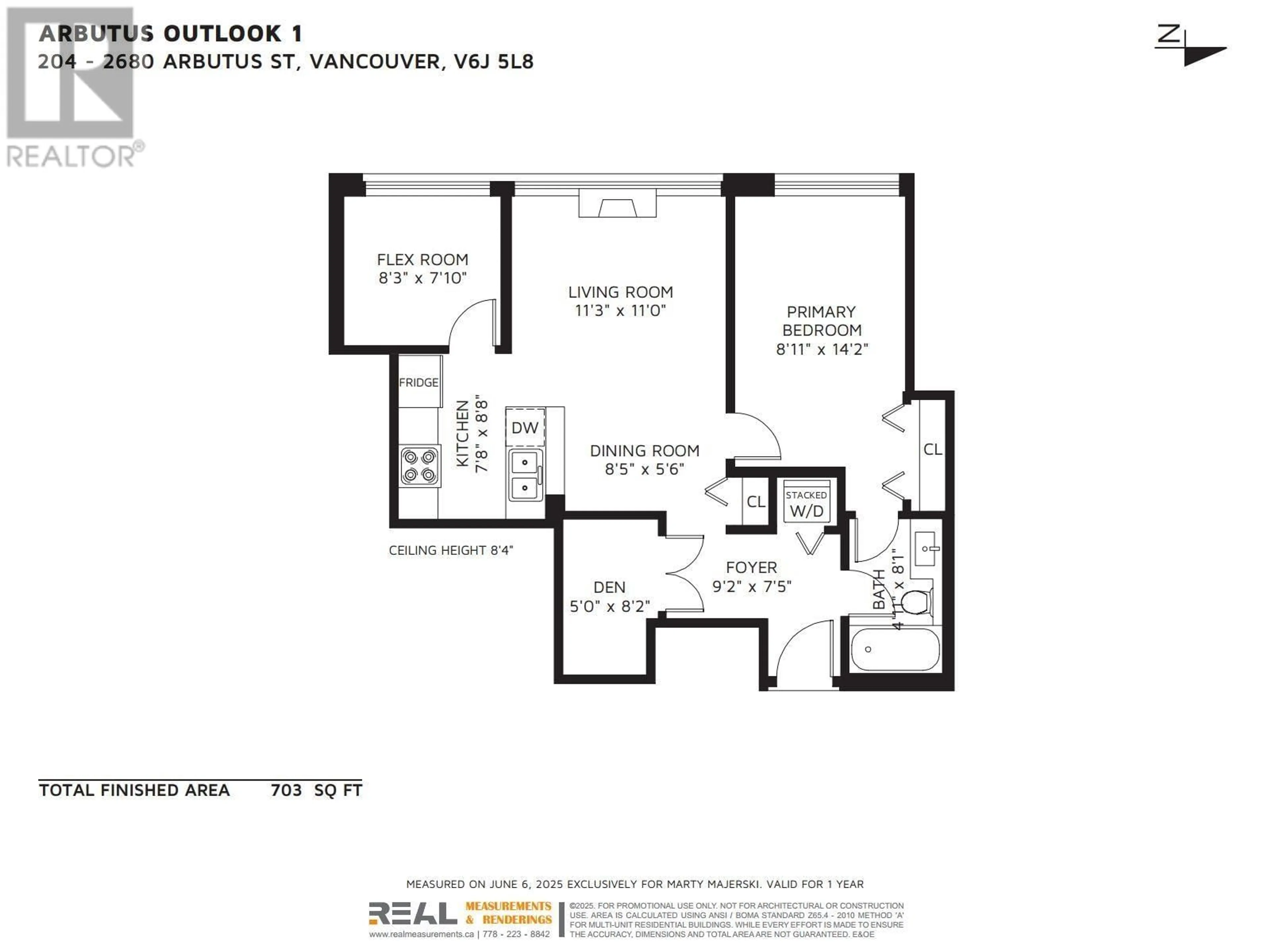 Floor plan for 204 - 2680 ARBUTUS STREET, Vancouver British Columbia V6J5L8