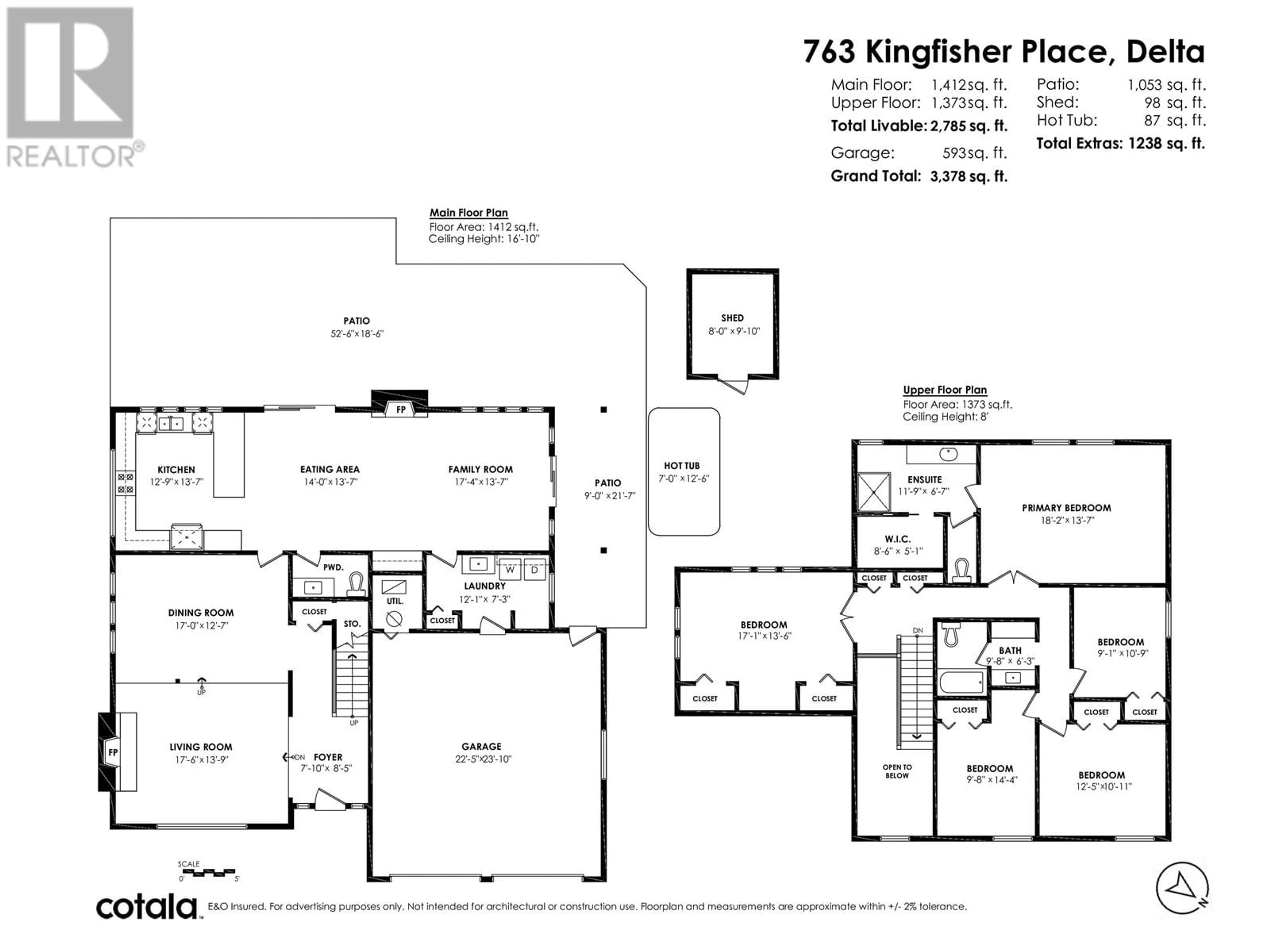 Floor plan for 763 KINGFISHER PLACE, Delta British Columbia V4L2J3