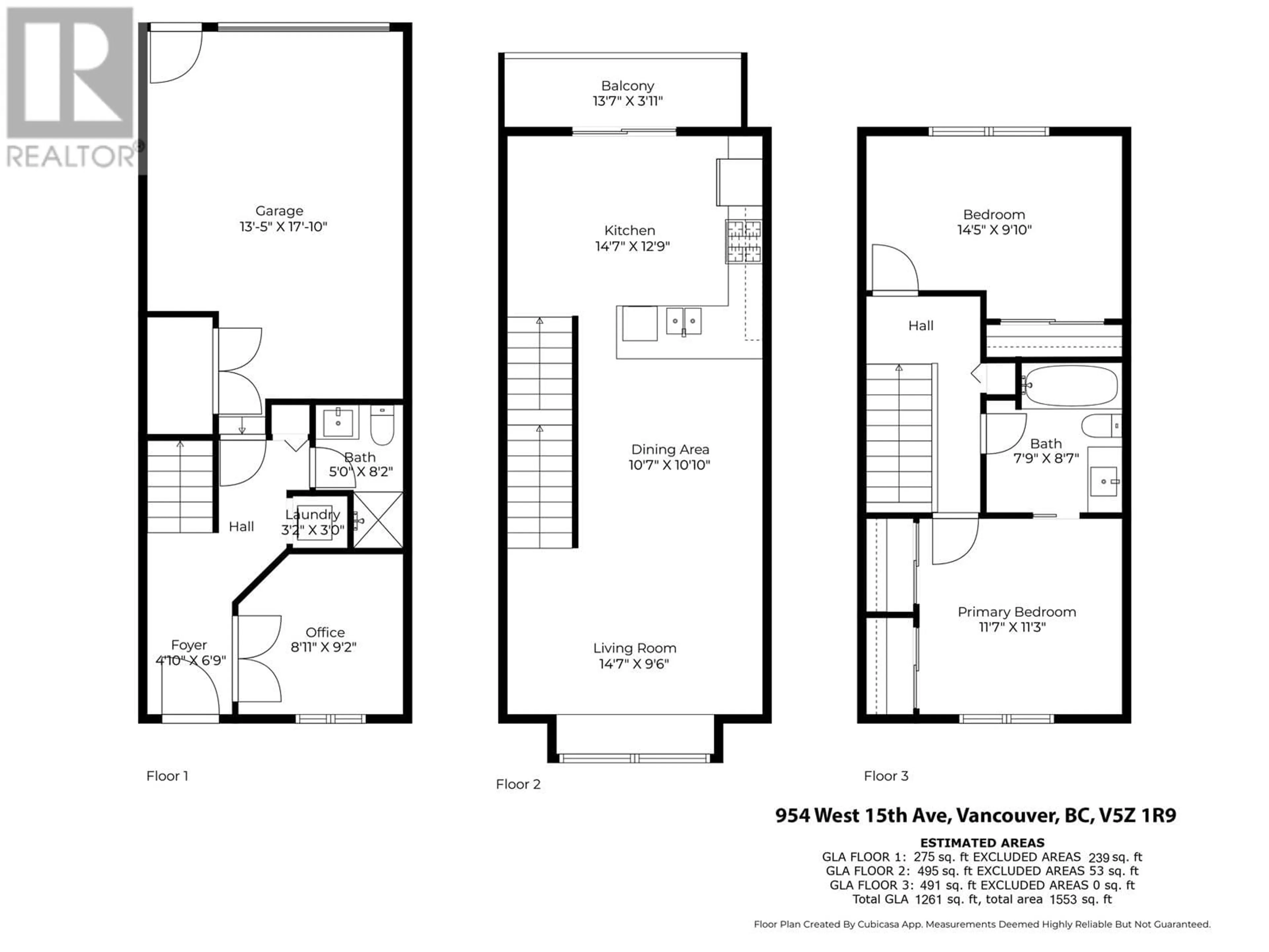 Floor plan for 954 15TH AVENUE, Vancouver British Columbia V5Z1R9