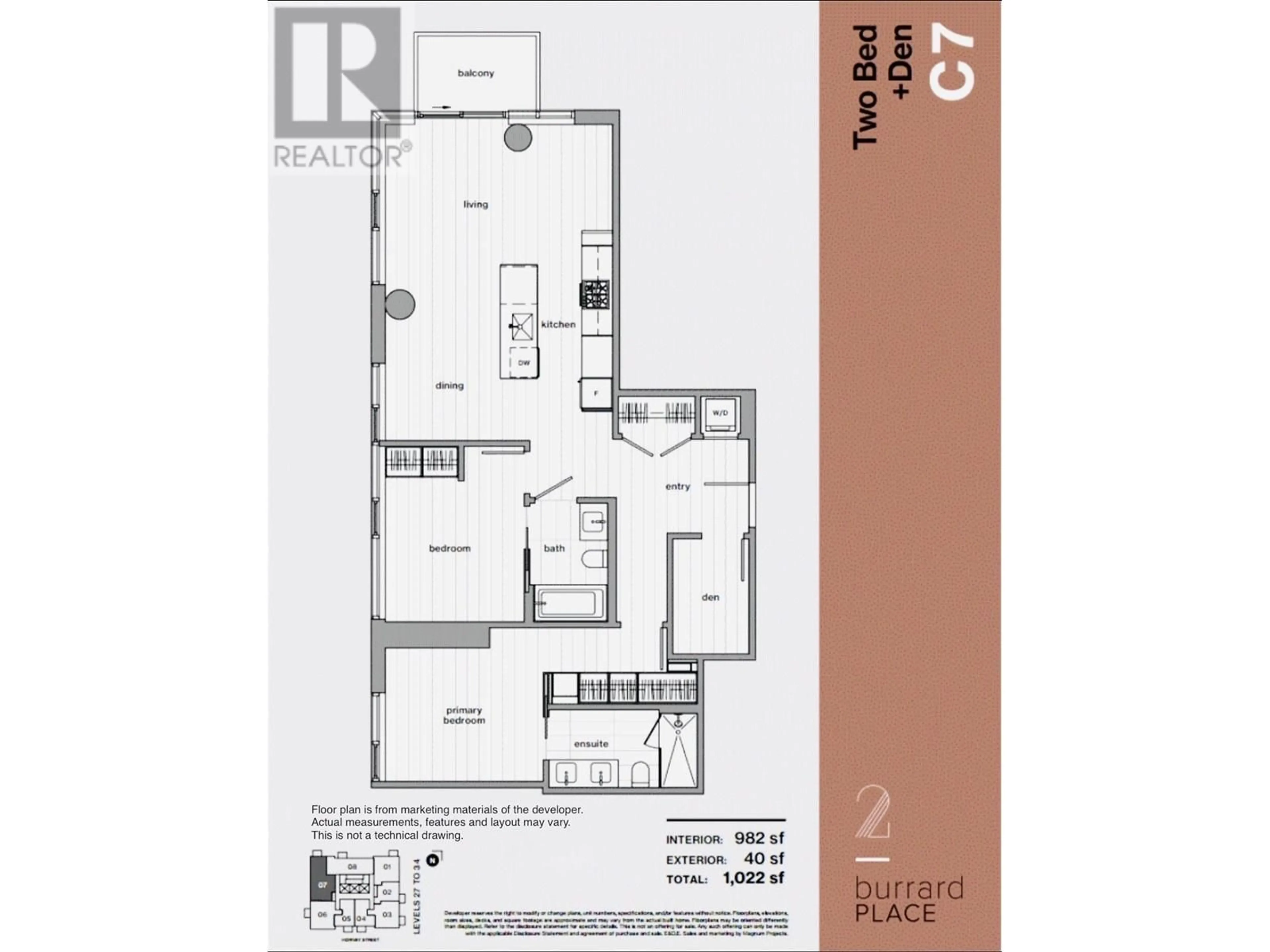 Floor plan for 2807 - 1277 HORNBY STREET, Vancouver British Columbia V6Z1W4