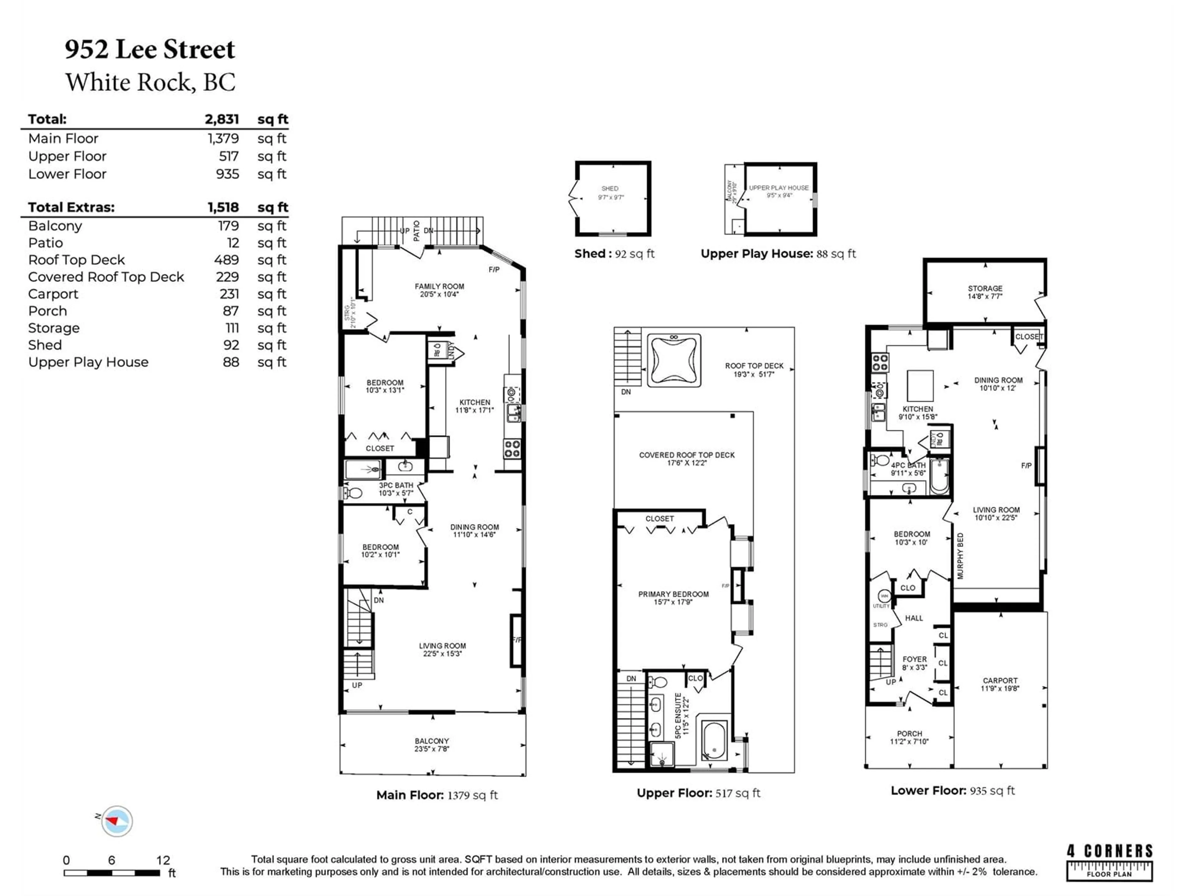 Floor plan for 952 LEE, White Rock British Columbia V4B4N8