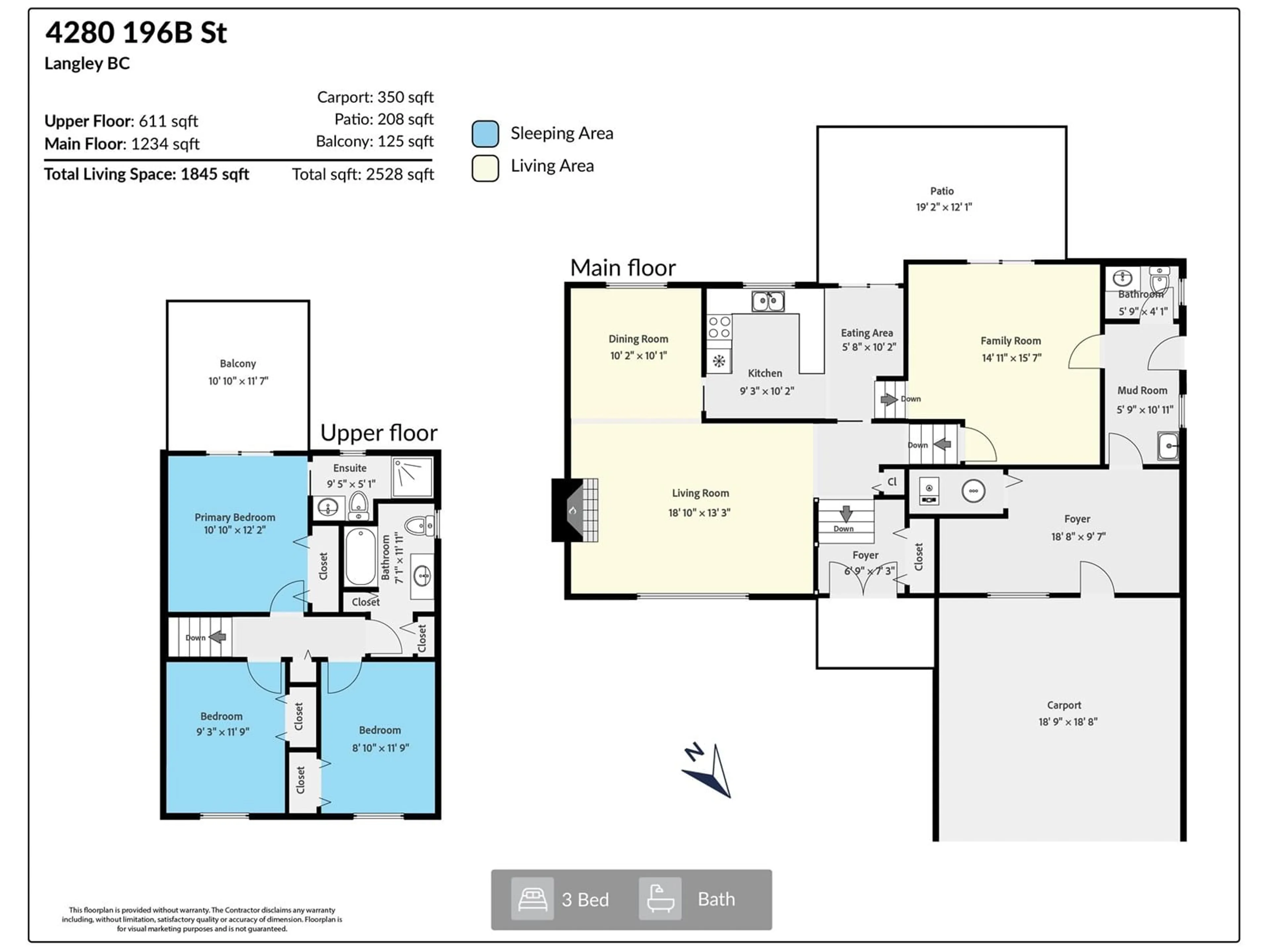 Floor plan for 4280 196B, Langley British Columbia V3A1B1
