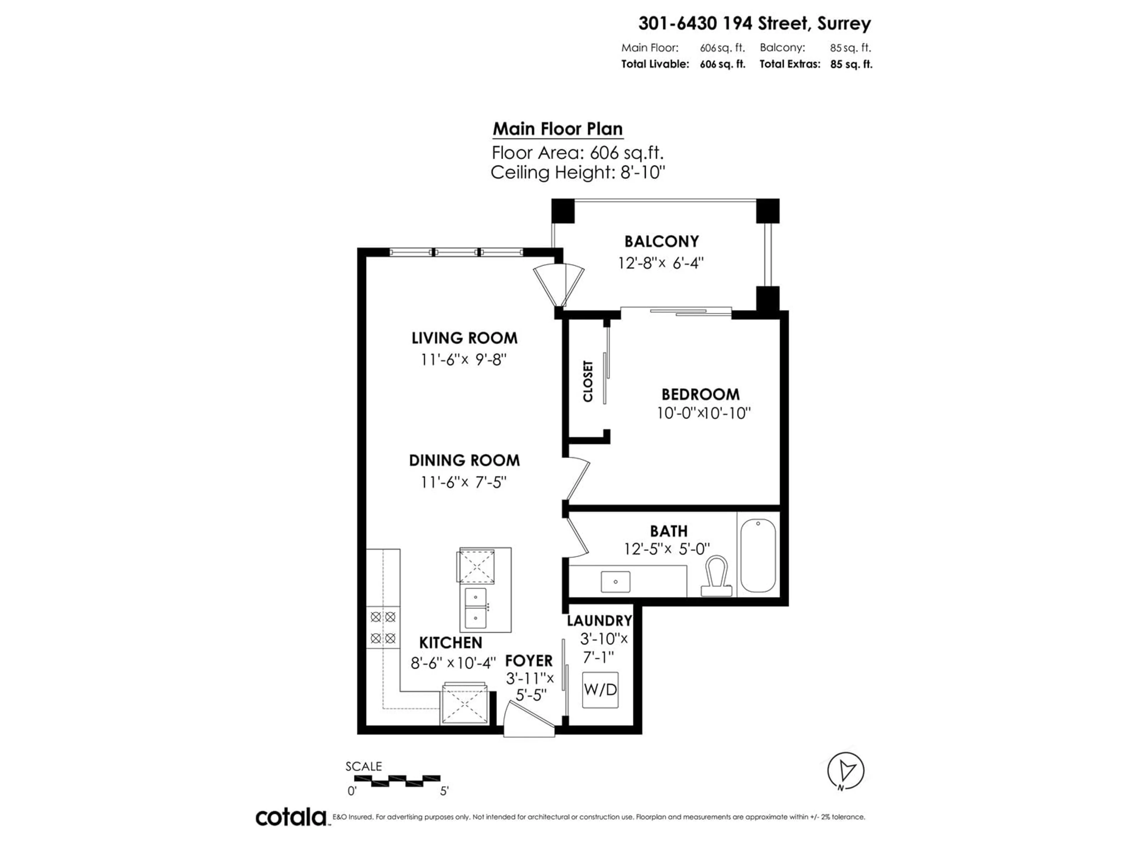 Floor plan for 301 - 6430 194, Surrey British Columbia V4N6J7