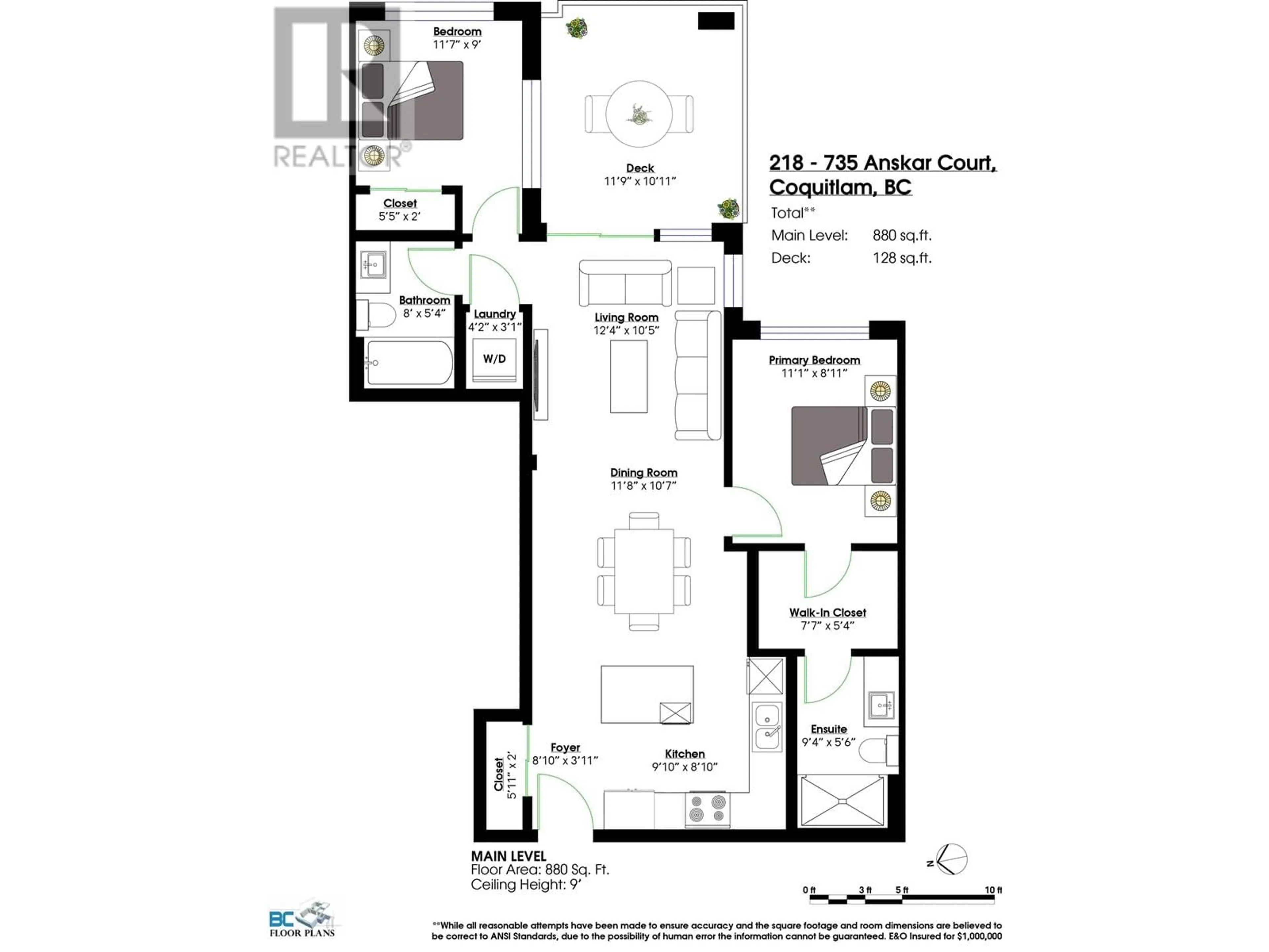 Floor plan for 218 - 735 ANSKAR COURT, Coquitlam British Columbia V3J0L7