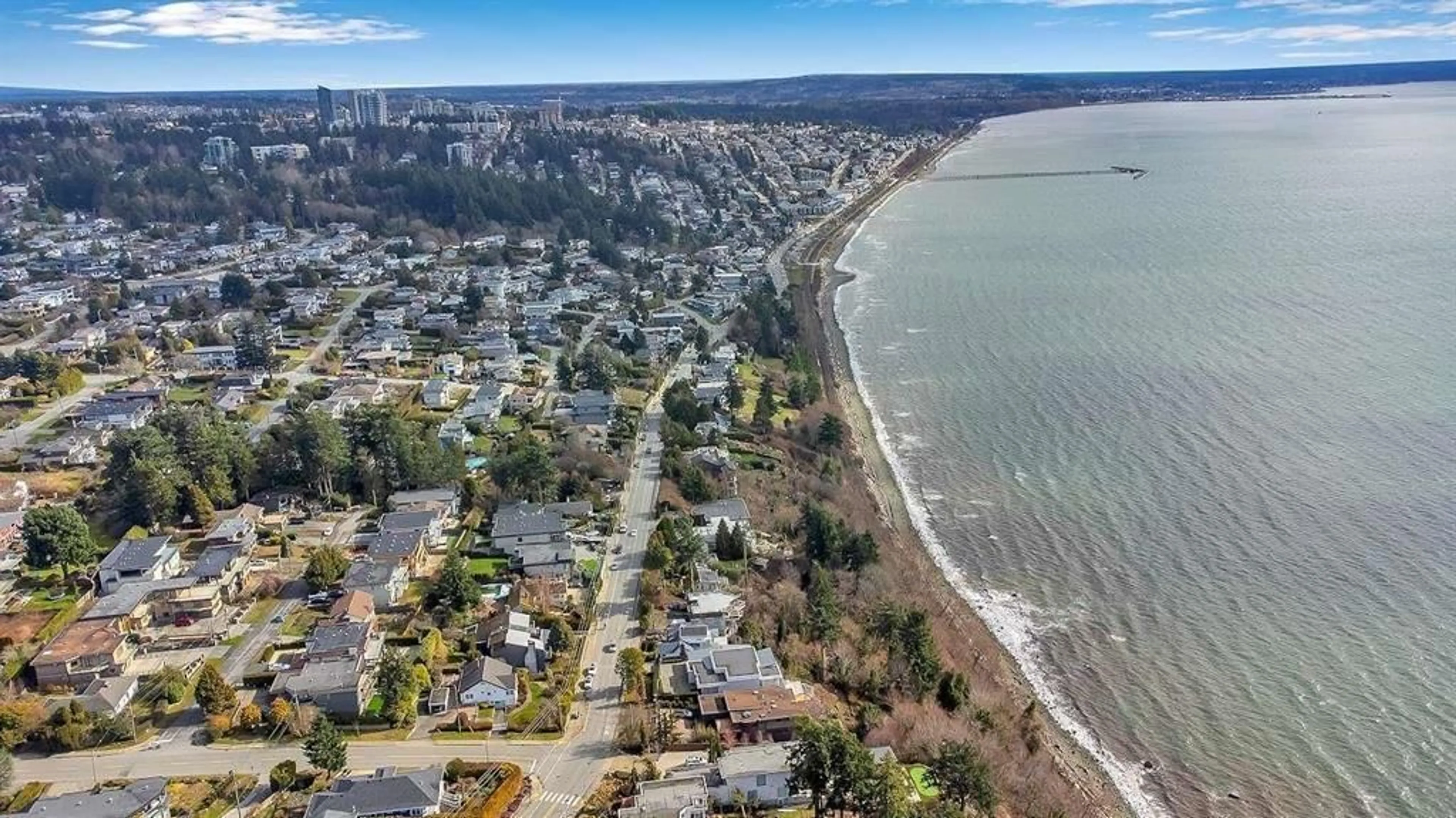 A pic from outside/outdoor area/front of a property/back of a property/a pic from drone, water/lake/river/ocean view for 13915 BLACKBURN, White Rock British Columbia V4B3H9