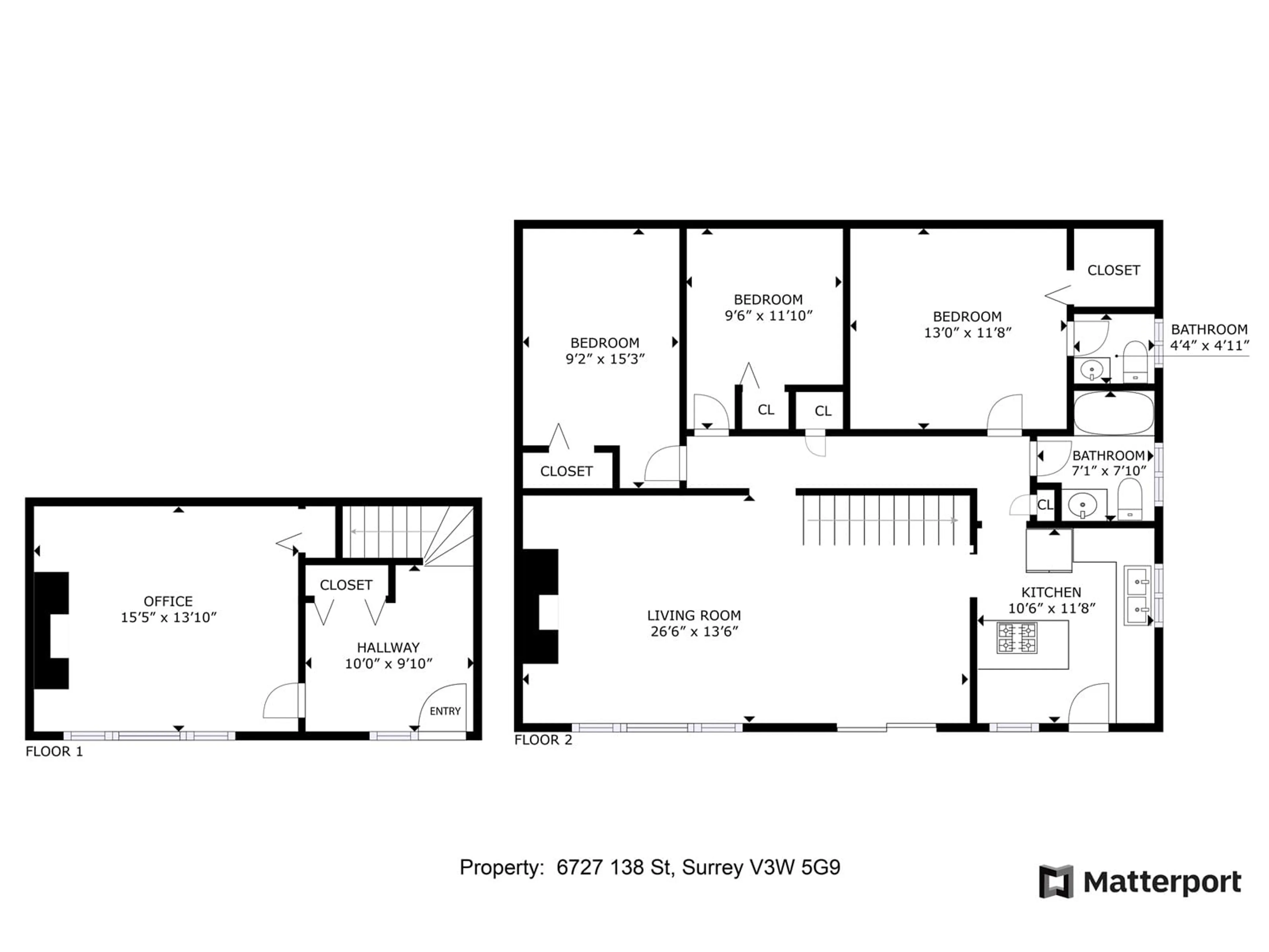 Floor plan for 6727 138, Surrey British Columbia V3W5G9