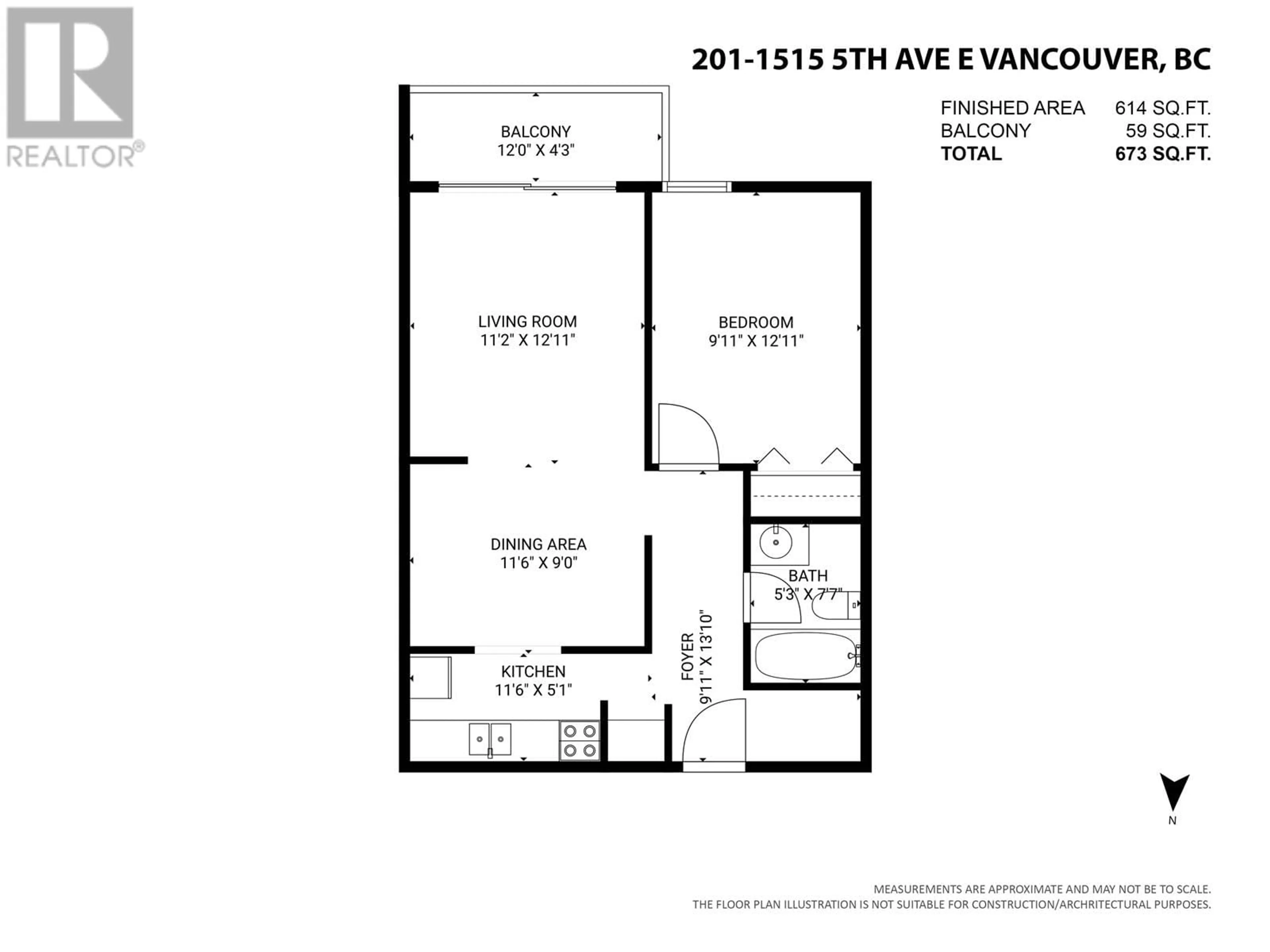 Floor plan for 201 - 1515 5TH AVENUE, Vancouver British Columbia V5N1L6
