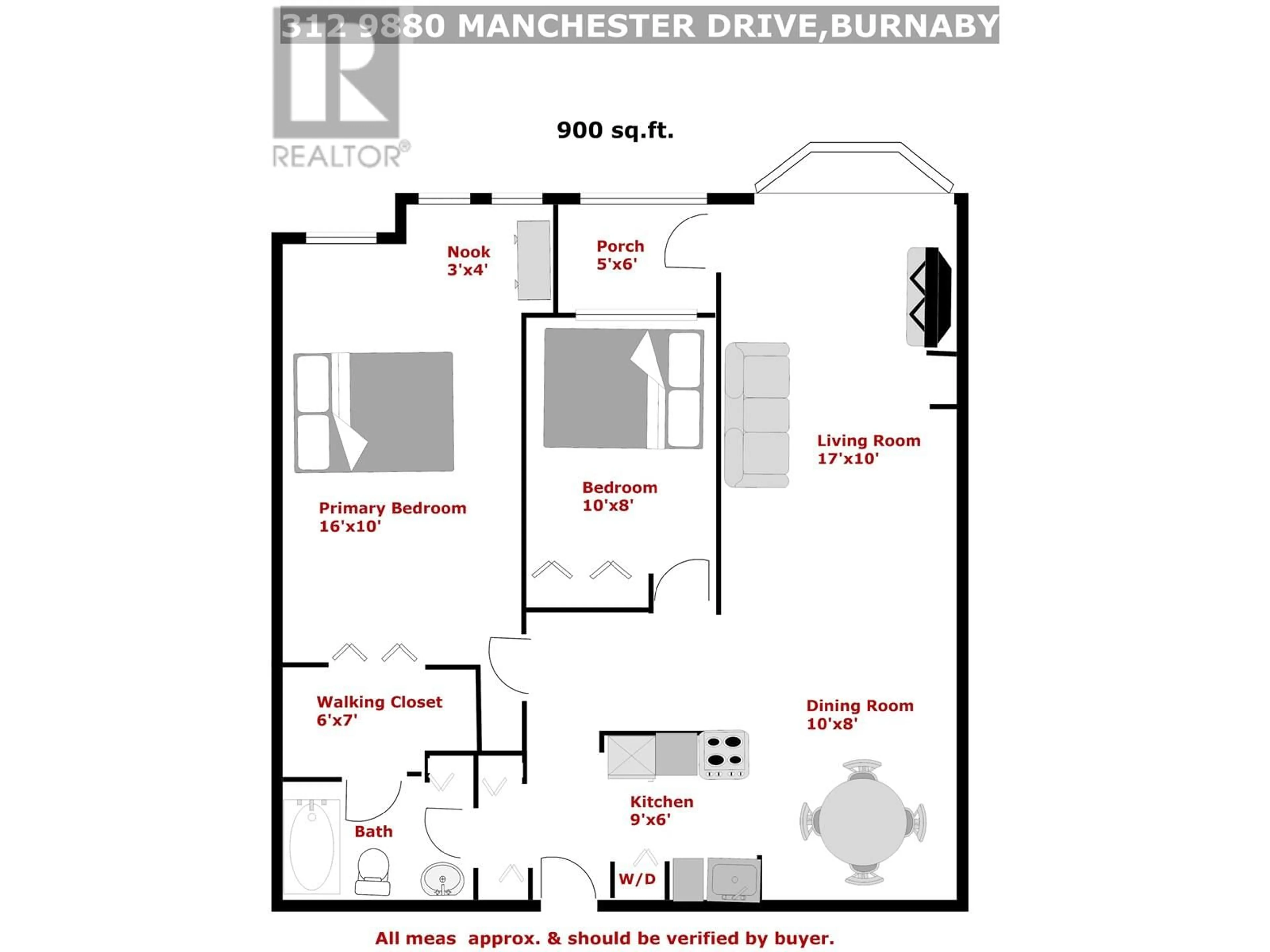 Floor plan for 312 - 9880 MANCHESTER DRIVE, Burnaby British Columbia V3N4R3