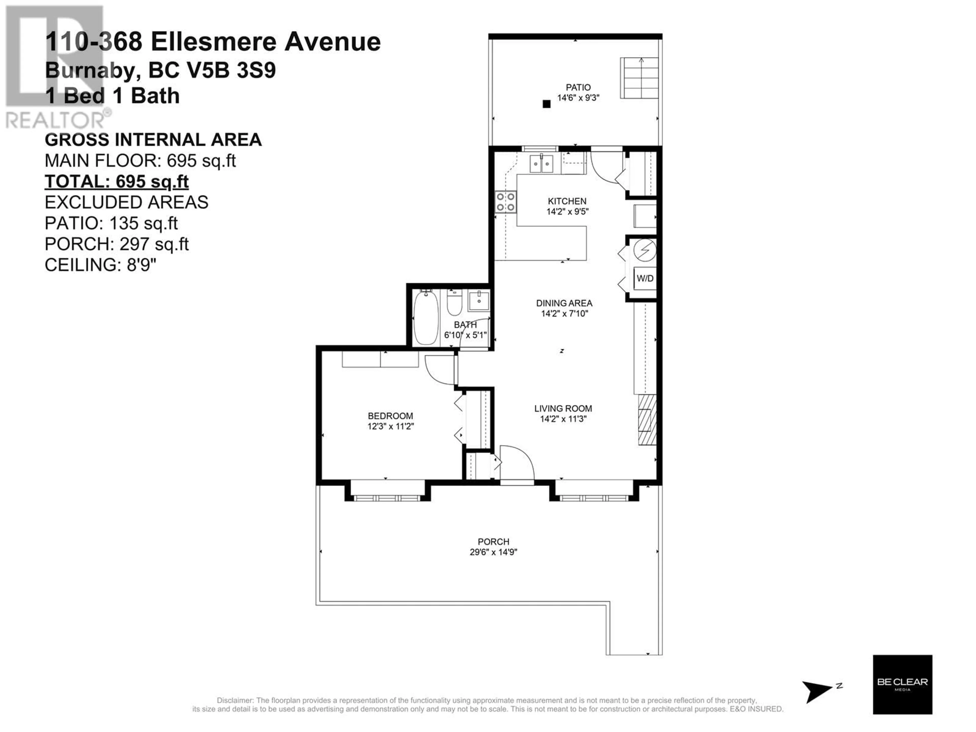 Floor plan for 110 - 368 ELLESMERE AVENUE, Burnaby British Columbia V5B3S9