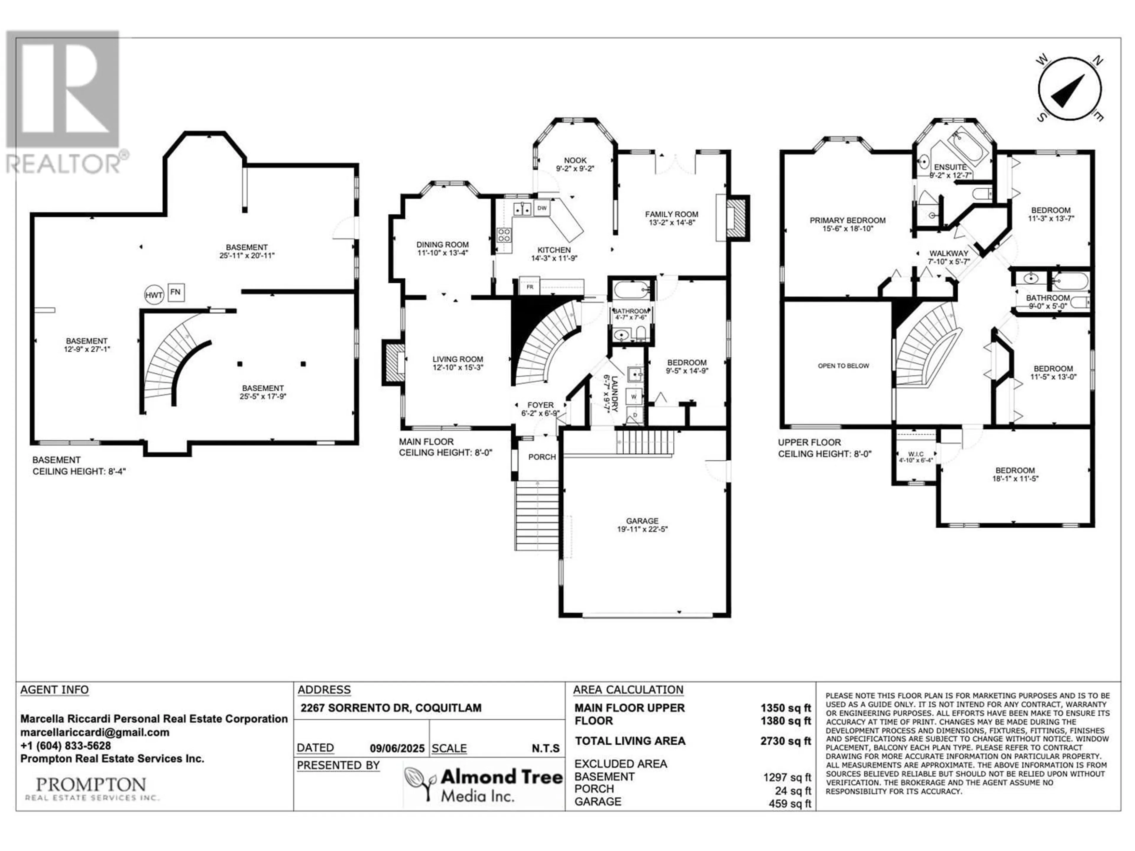 Floor plan for 2267 SORRENTO DRIVE, Coquitlam British Columbia V3K6P4