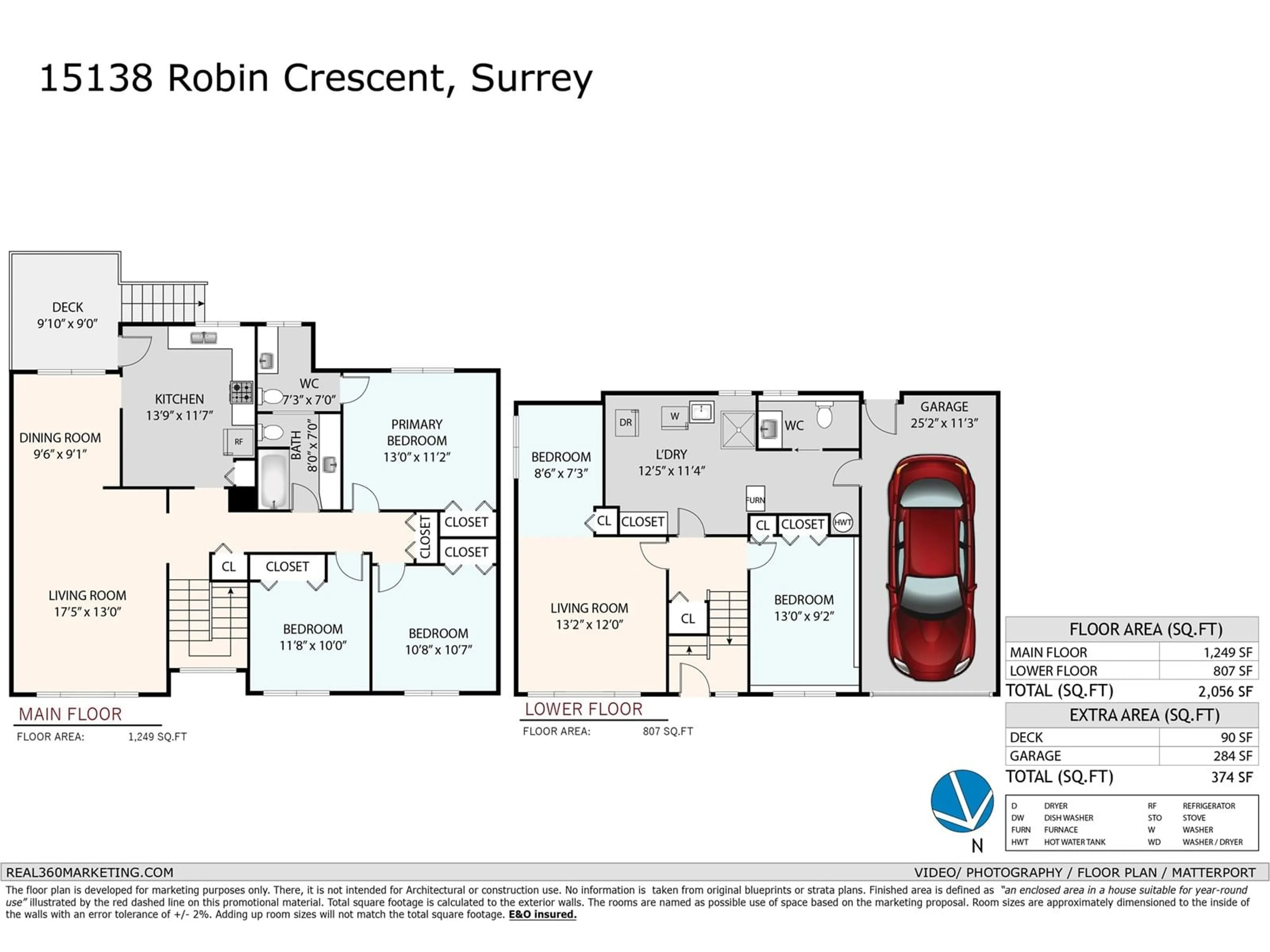 Floor plan for 15138 ROBIN, Surrey British Columbia V3R4X8