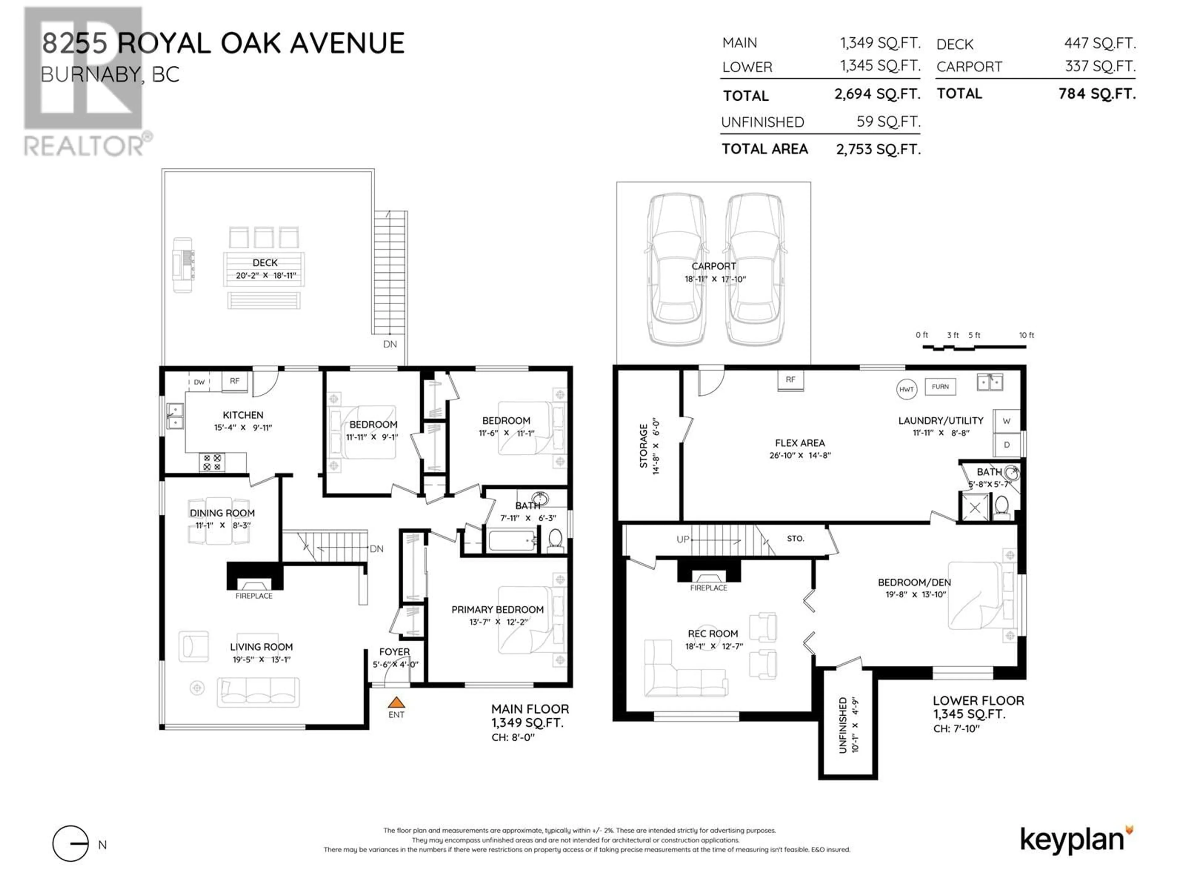 Floor plan for 8255 ROYAL OAK AVENUE, Burnaby British Columbia V5J4L1