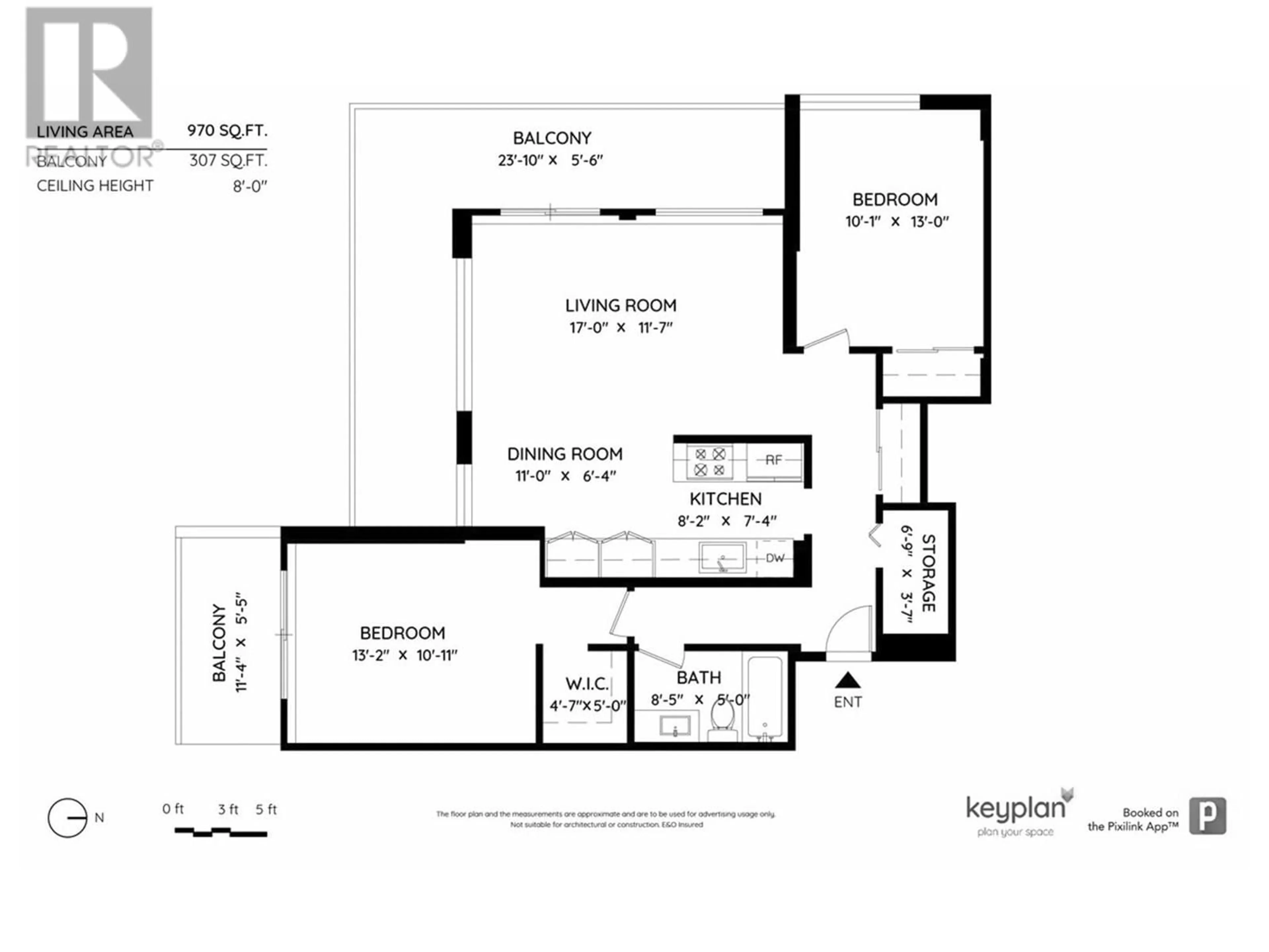 Floor plan for 201 - 150 15TH STREET, North Vancouver British Columbia V7L4N9