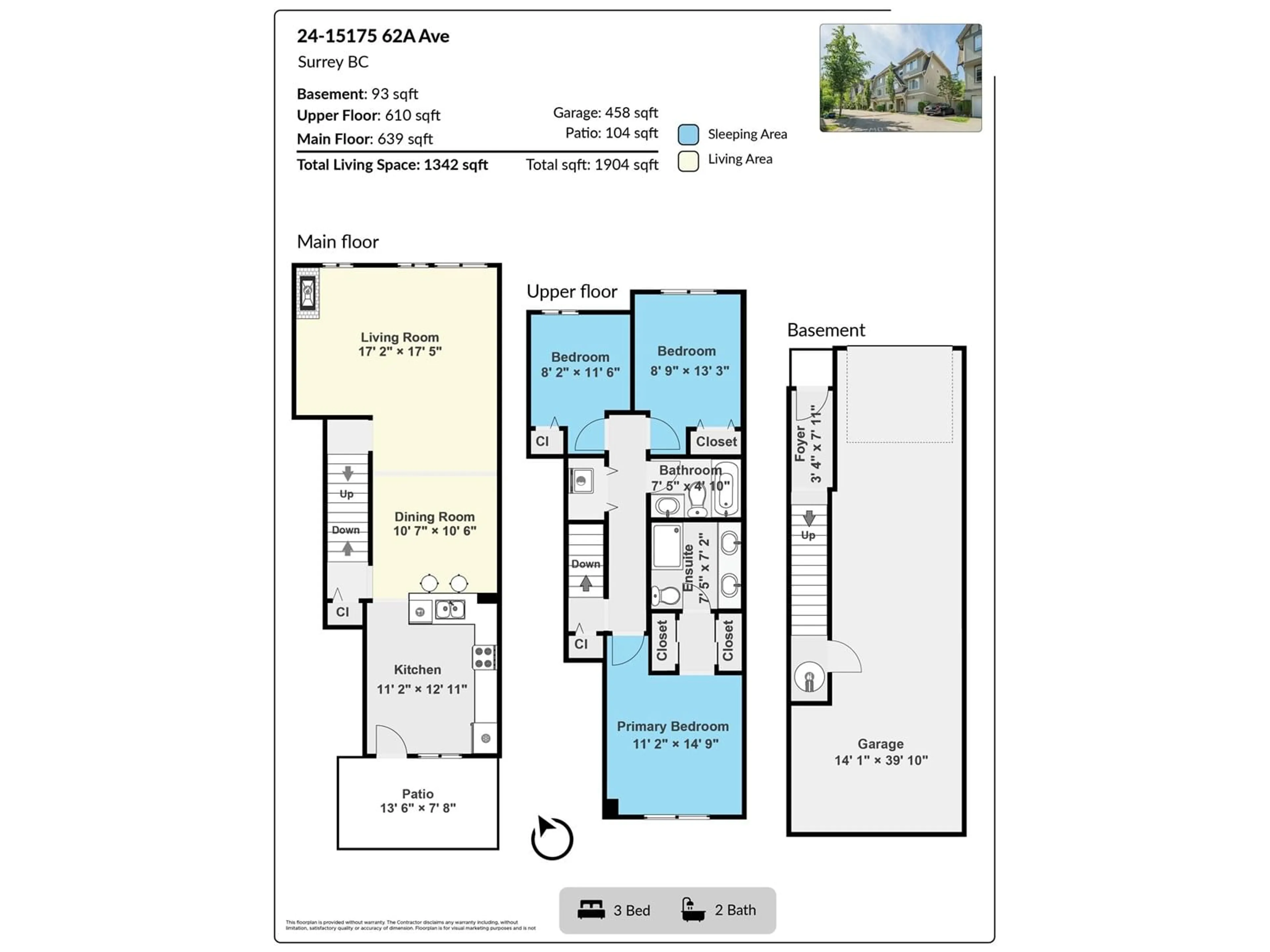 Floor plan for 24 - 15175 62A, Surrey British Columbia V3S1X1