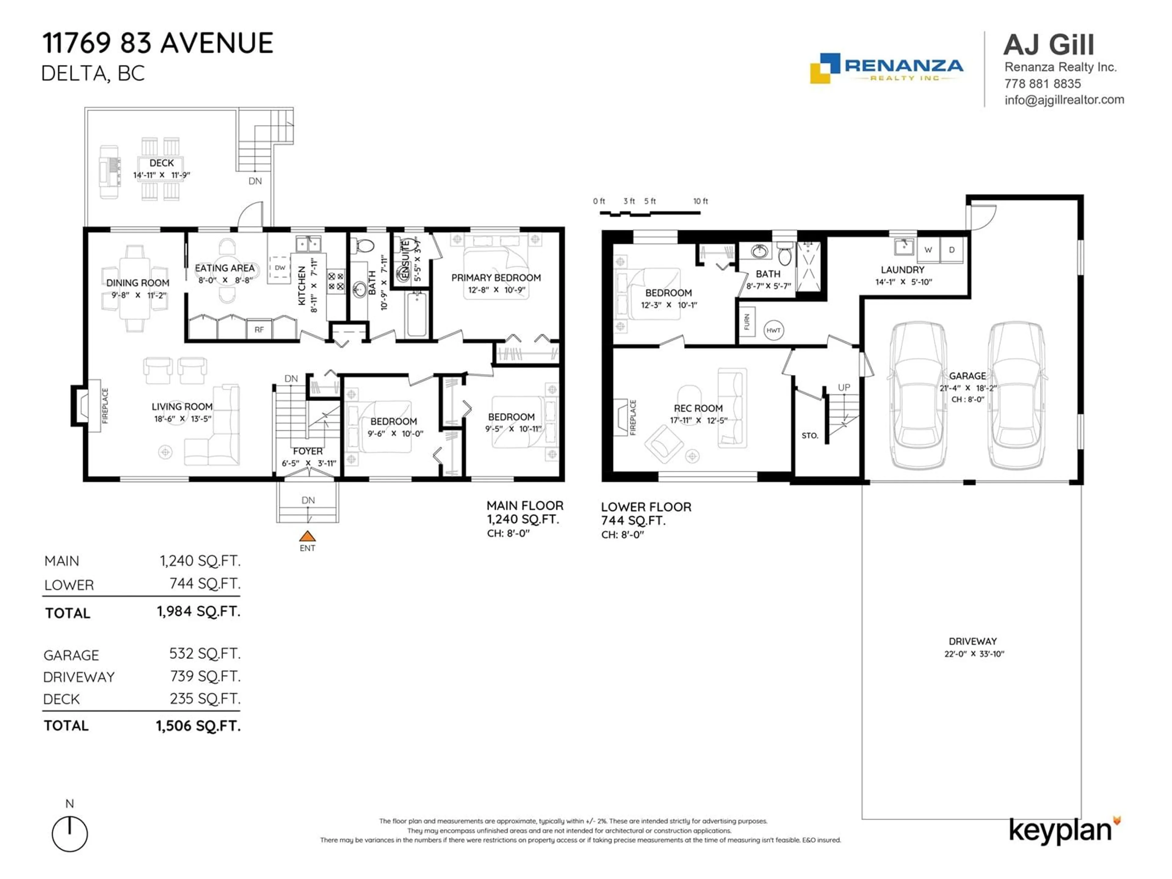 Floor plan for 11769 83, Delta British Columbia V4C2H3