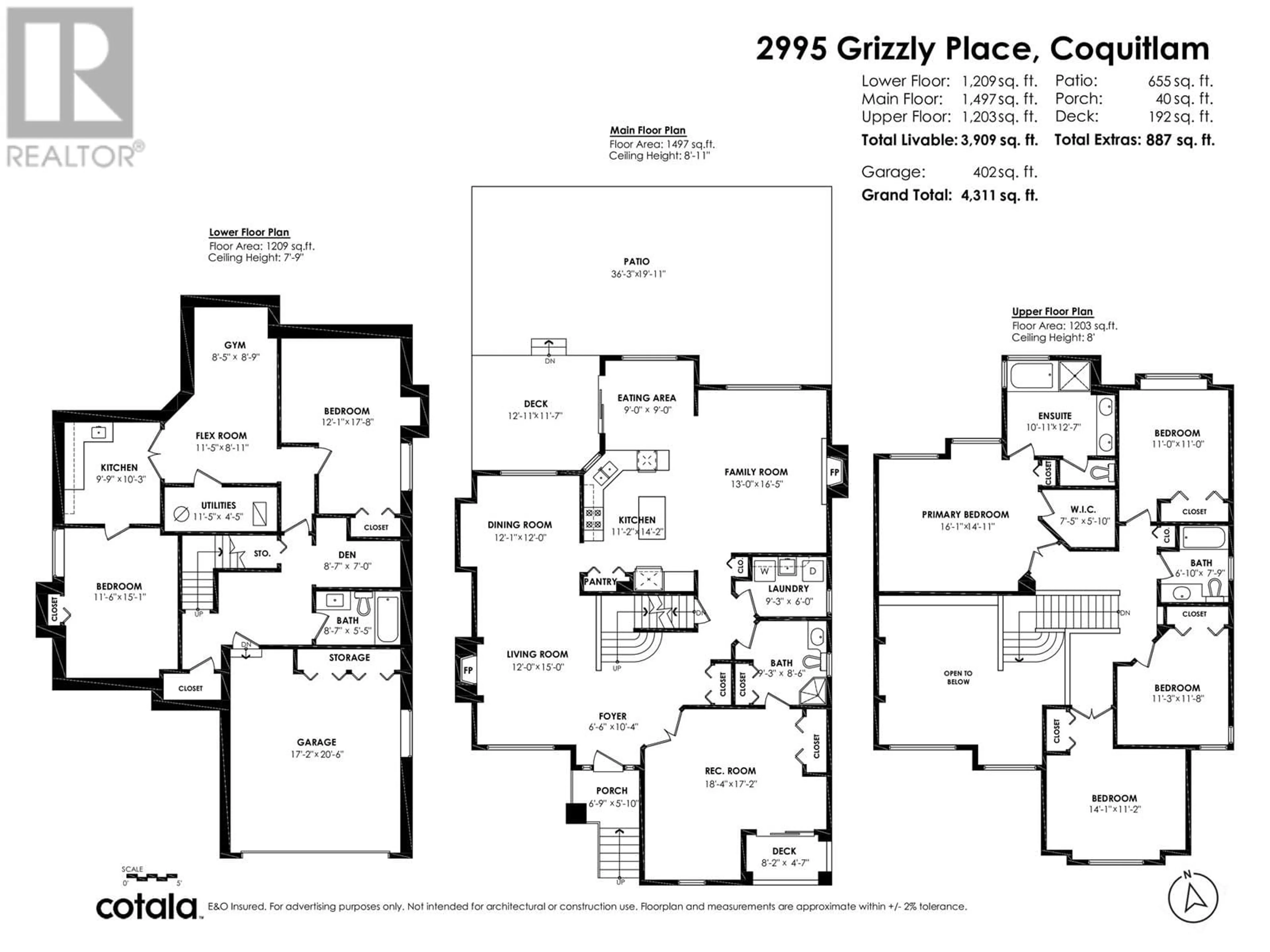 Floor plan for 2995 GRIZZLY PLACE, Coquitlam British Columbia V3E2Z6