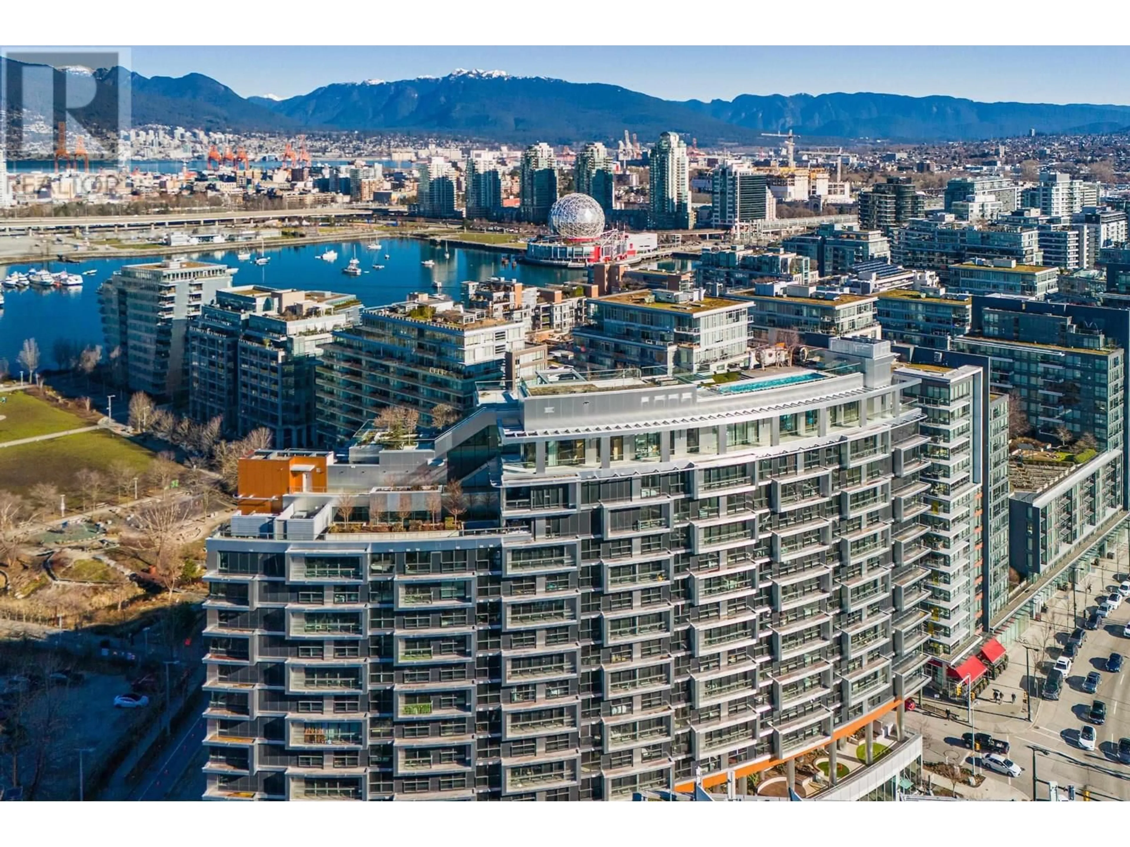 A pic from outside/outdoor area/front of a property/back of a property/a pic from drone, city buildings view from balcony for 911 - 1768 COOK STREET, Vancouver British Columbia V5Y0N3