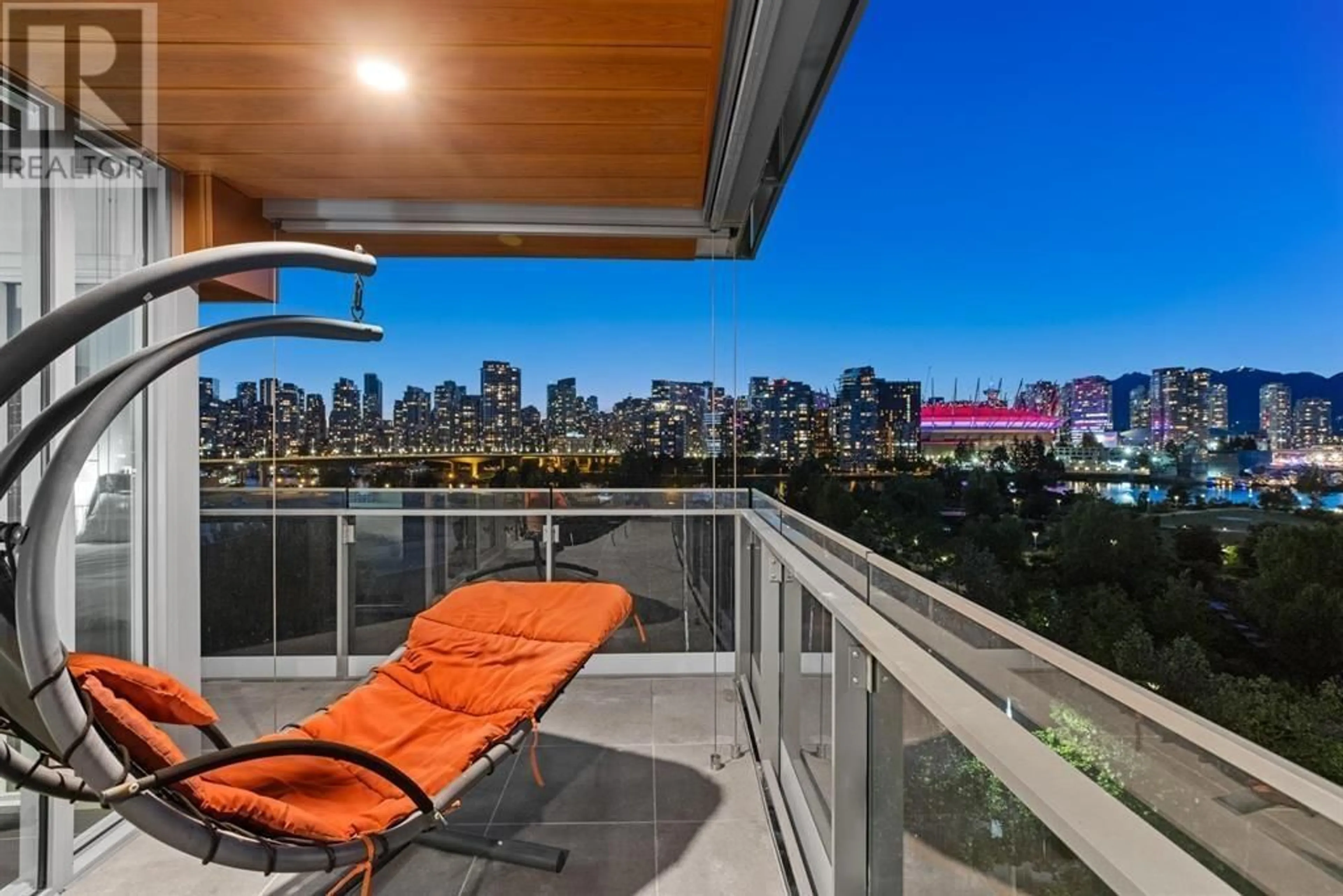 Balcony in the apartment, city buildings view from balcony for 911 - 1768 COOK STREET, Vancouver British Columbia V5Y0N3