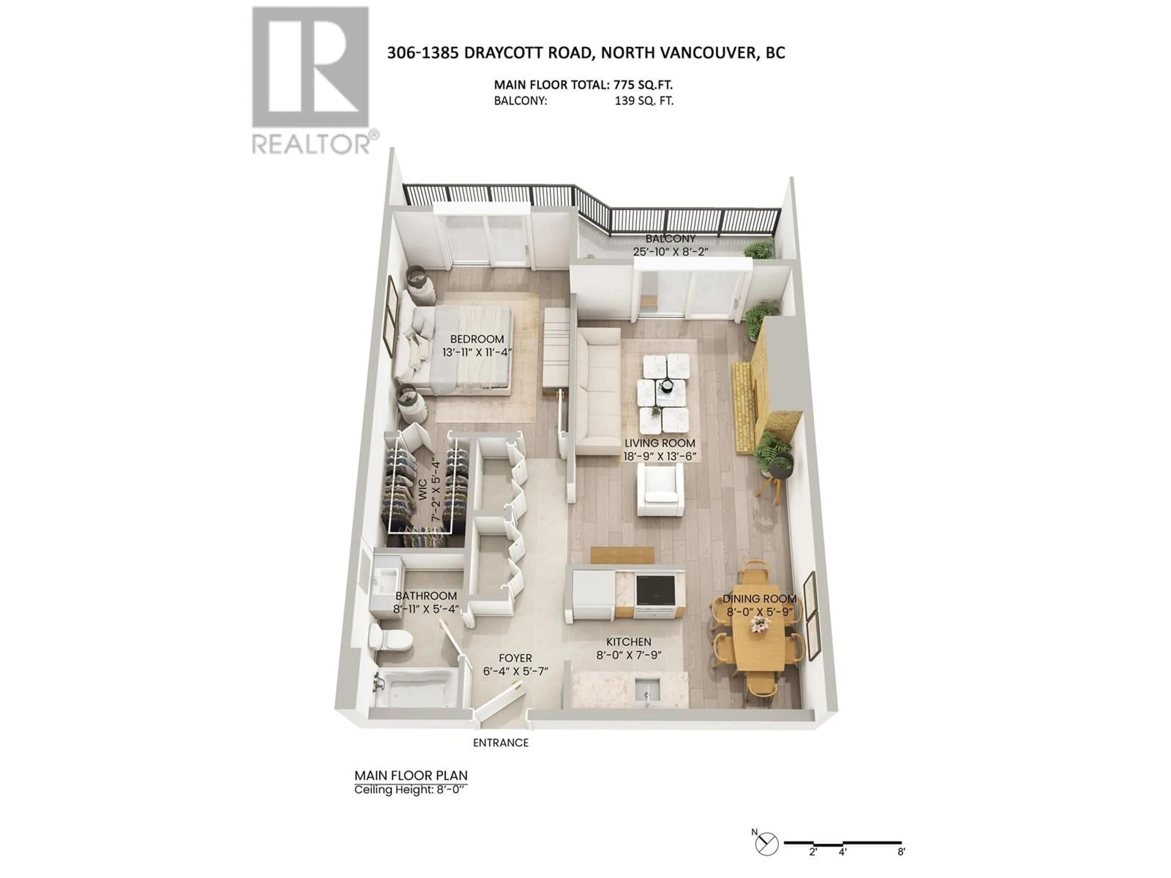 Floor plan for 306 - 1385 DRAYCOTT ROAD, North Vancouver British Columbia V7J3K9